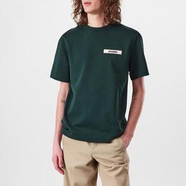 Jacquemus Men's Plain Cotton Grosgrain Tab T-Shirt