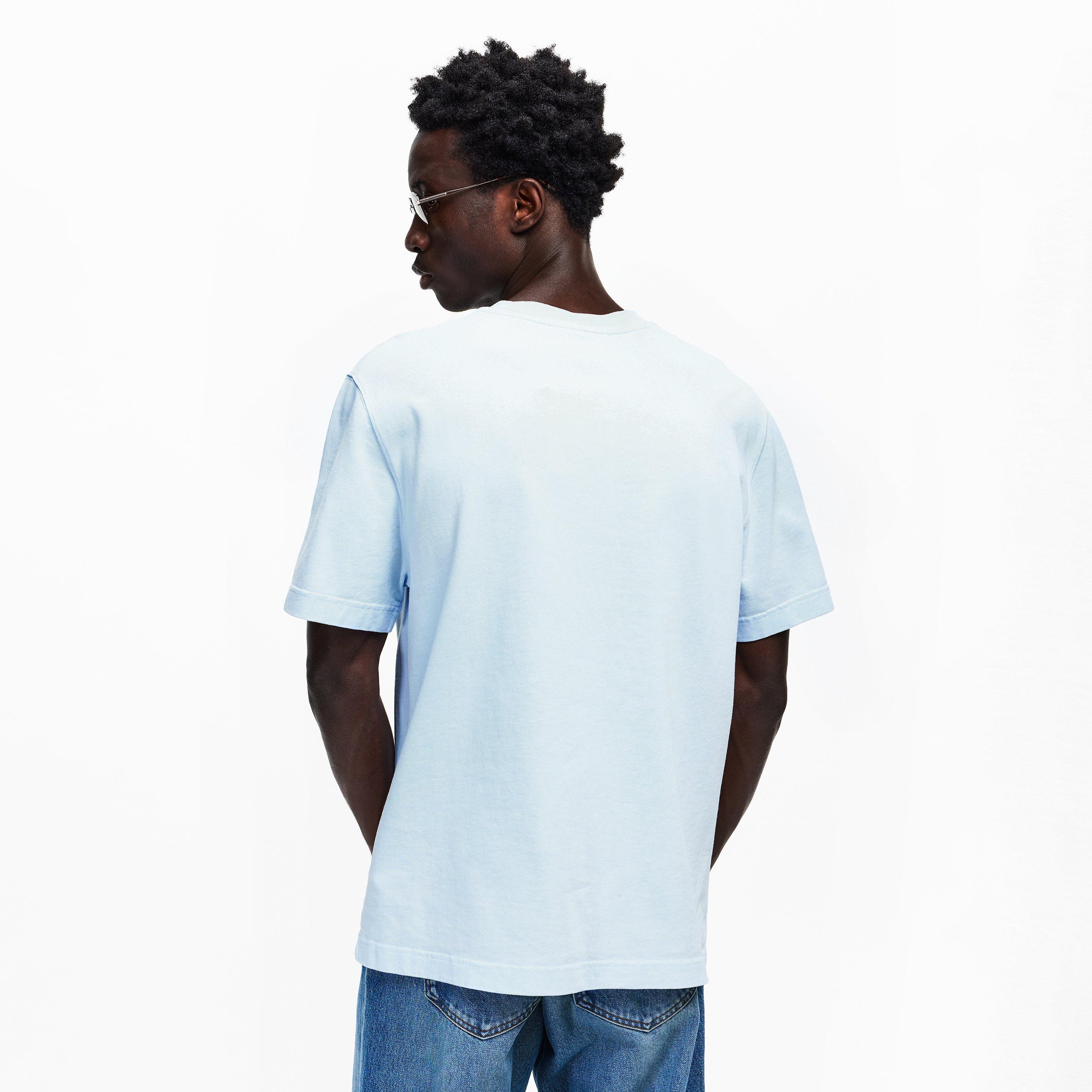 Blue - Jacquemus - Men's Plain Cotton Grosgrain Tab T-Shirt - 4