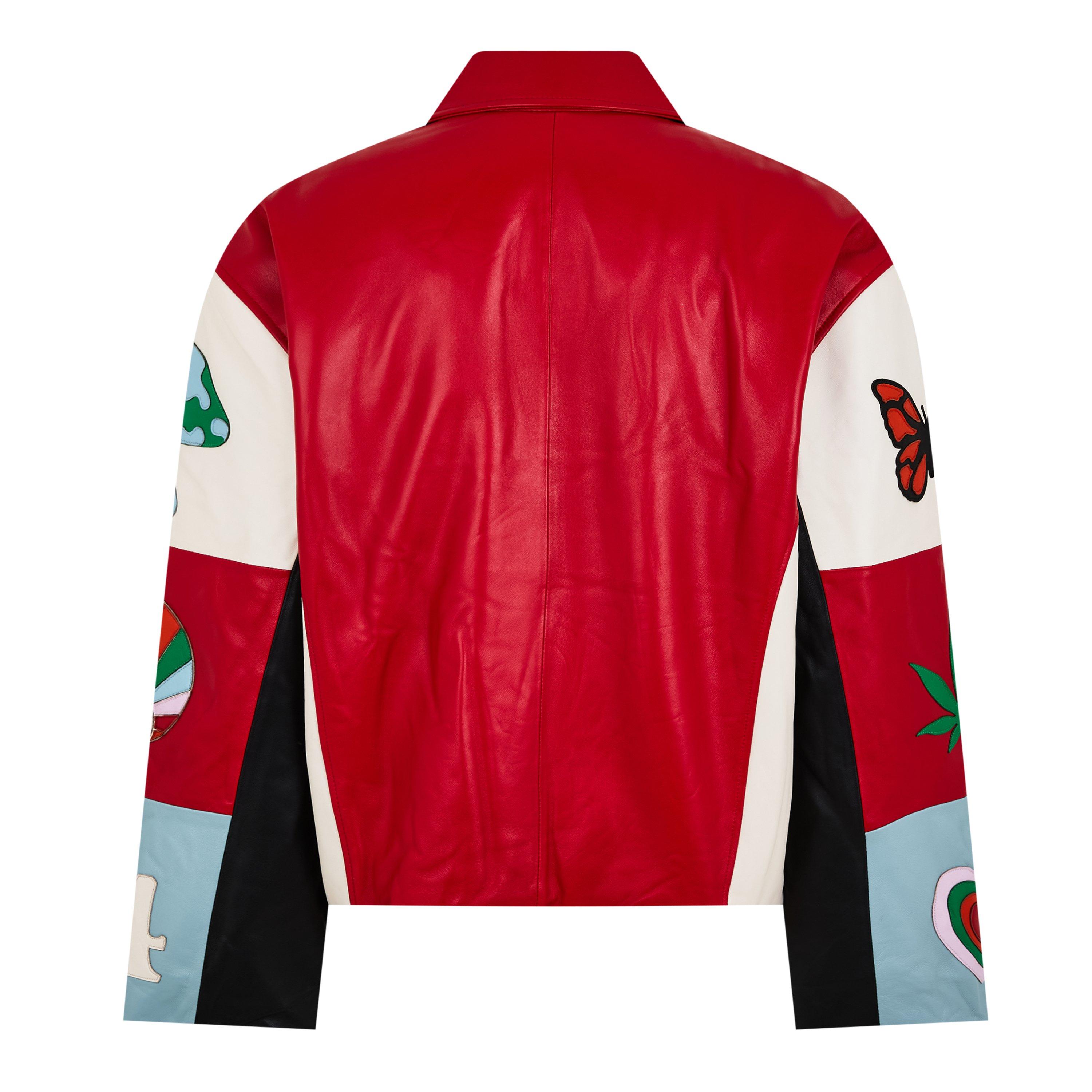 Multi - Nahmias - Men's Moto Calf Leather Long Sleeve Jacket - 2