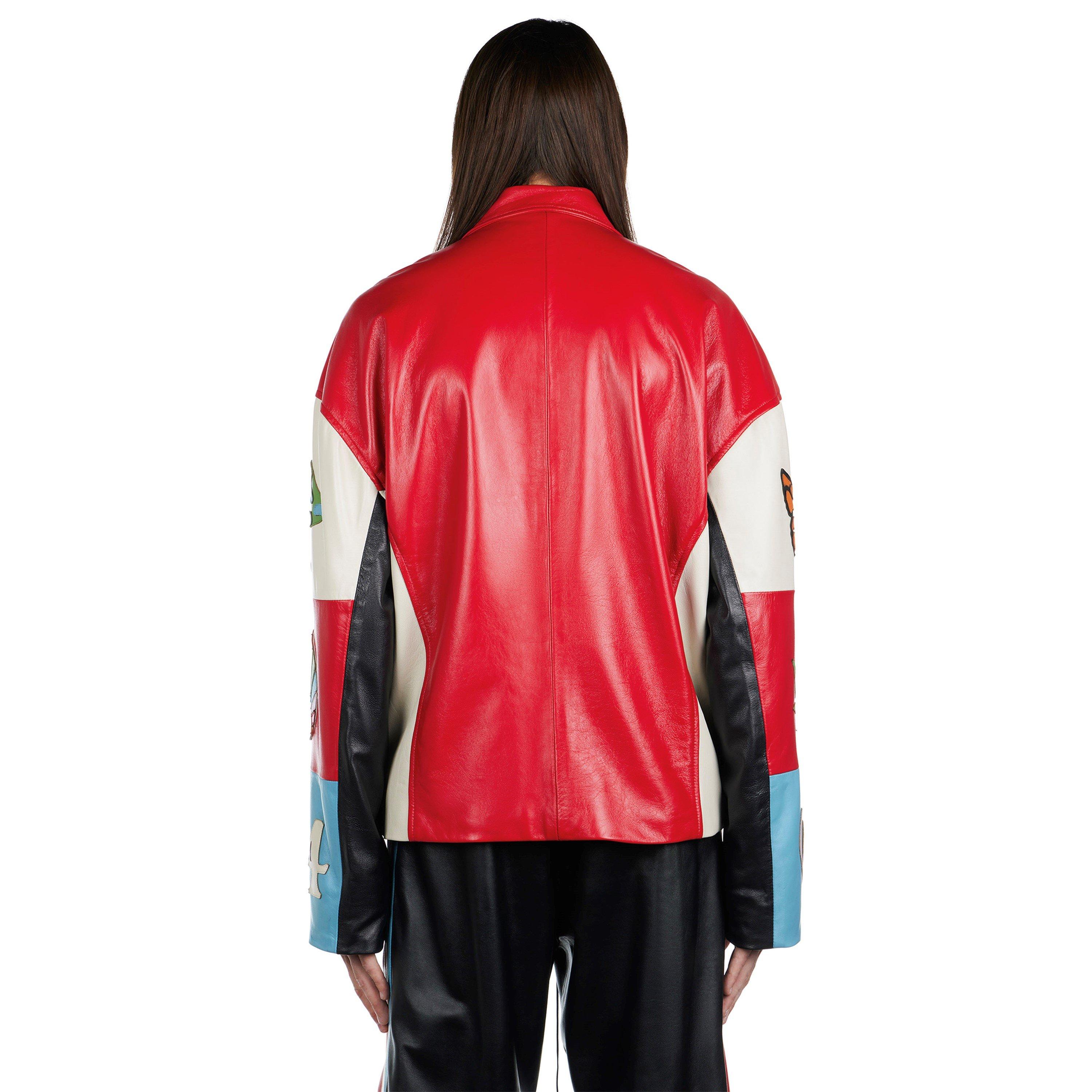 Multi - Nahmias - Men's Moto Calf Leather Long Sleeve Jacket - 4