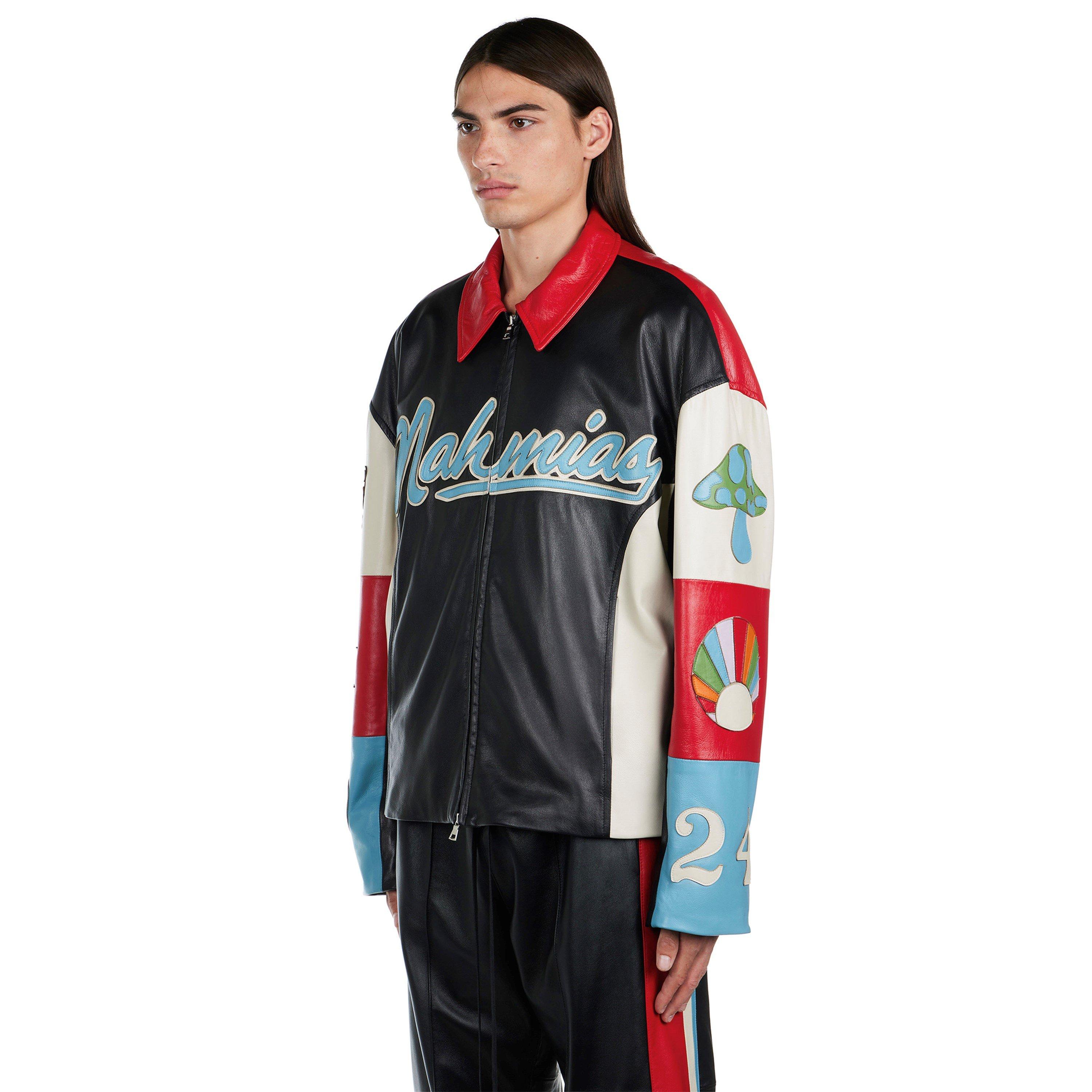 Multi - Nahmias - Men's Moto Calf Leather Long Sleeve Jacket - 5