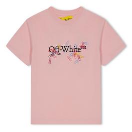 Off White Junior Girls Paper Clip T-Shirt
