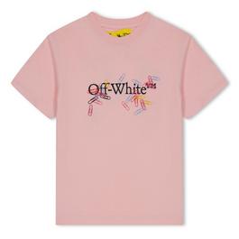 Off White Junior Girls Paper Clip T Shirt