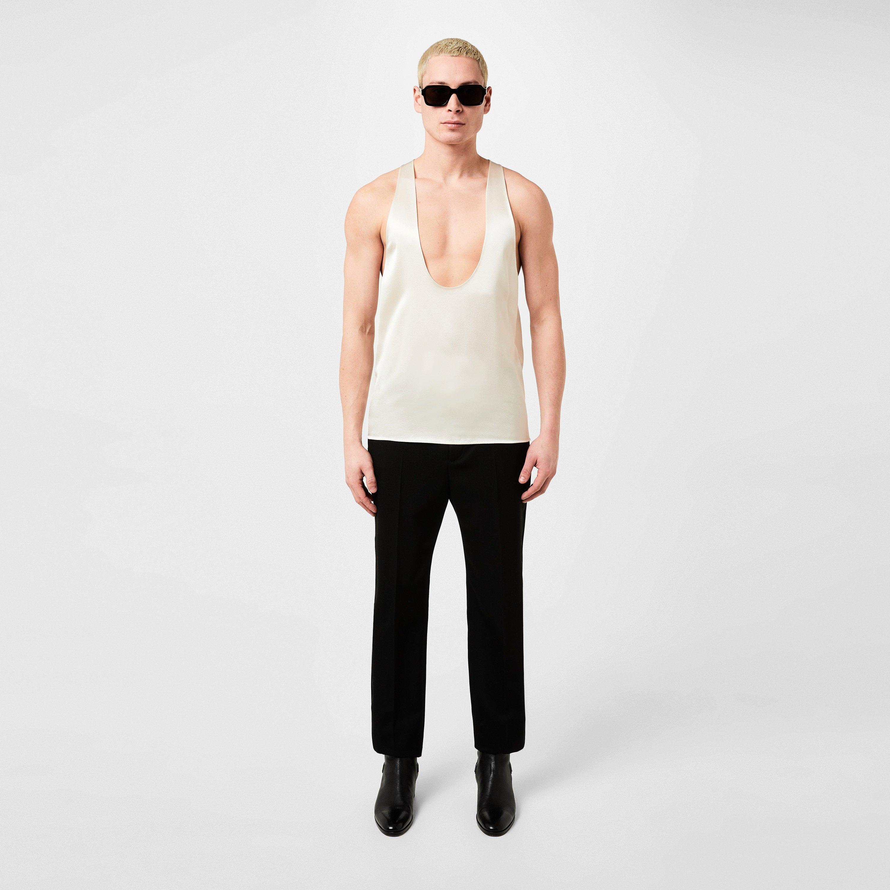 Creame - Saint Laurent - Crepe Low Cut Vest - 4