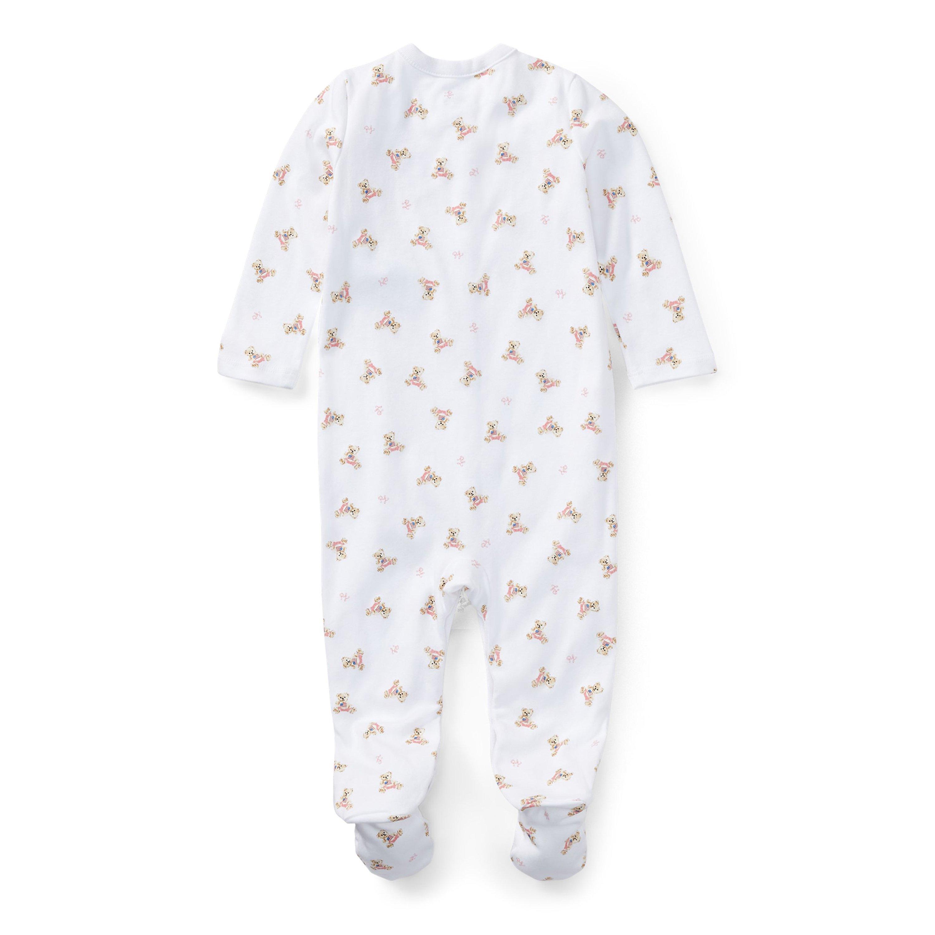 White/Pink - Polo Ralph Lauren - Kids' All-Over Print Footed Sleepsuit - 2