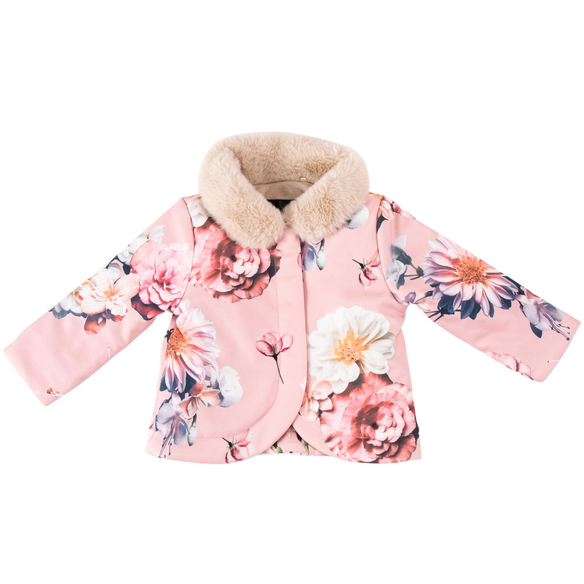 Rose Petal00 - Firetrap - Kids' Chic Baby Wrap Ruffle Collar Long Sleeve Button Faux Fur Coat - 1