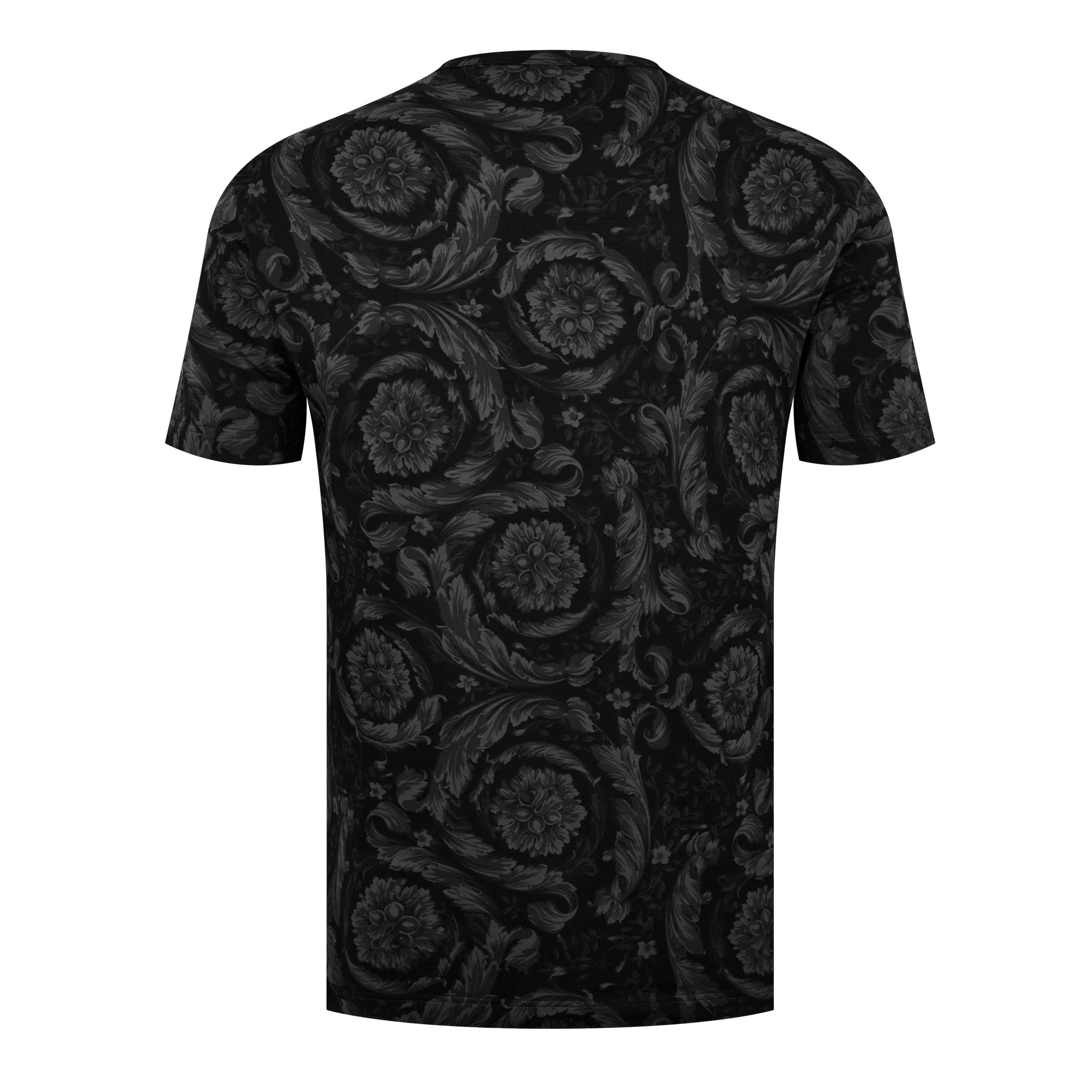 Black/Grey - Versace Icon - Baroque Print T-Shirt - 2