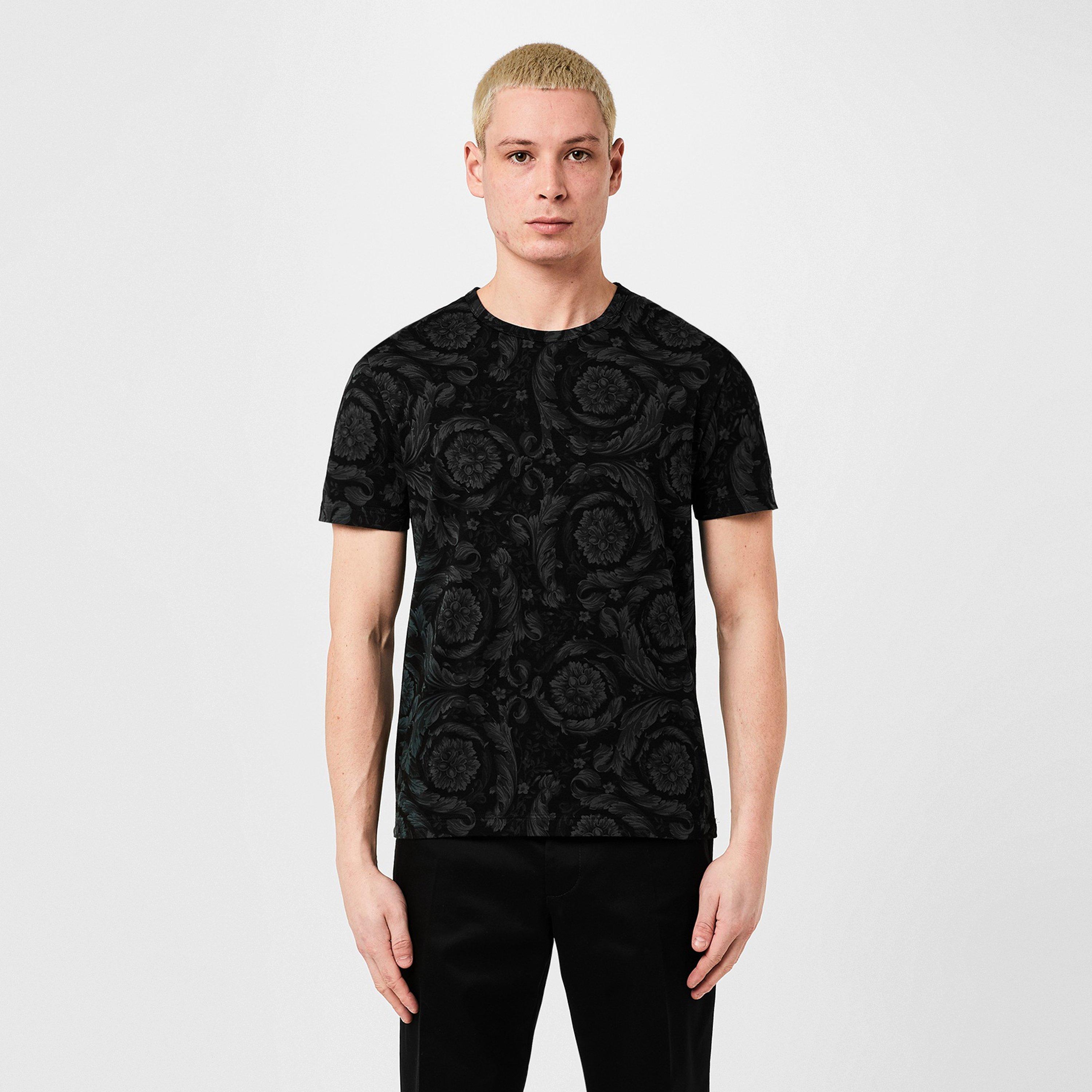 Black/Grey - Versace Icon - Baroque Print T-Shirt - 3