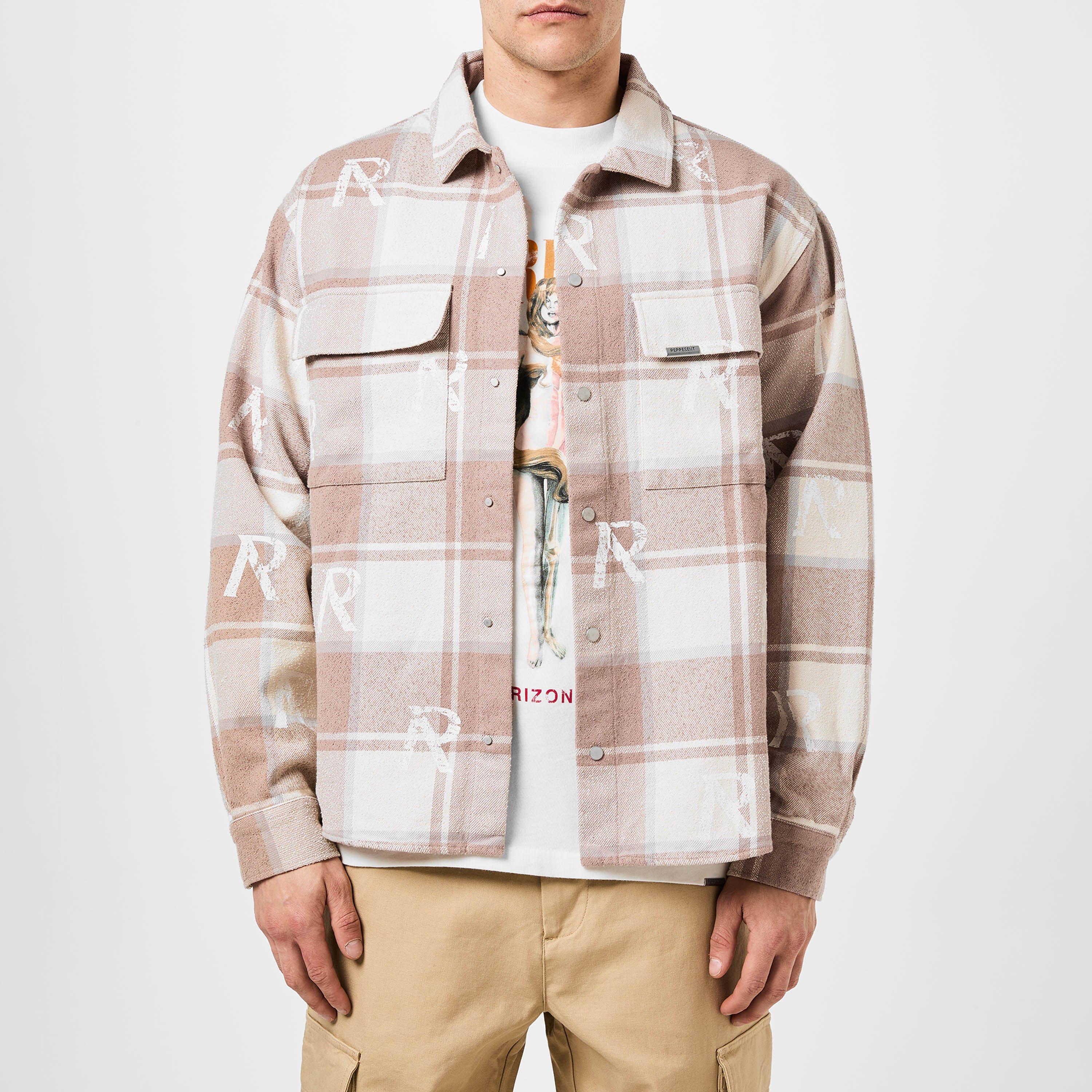 Represent Men's All Over Initial Flannel Oversized Shirt