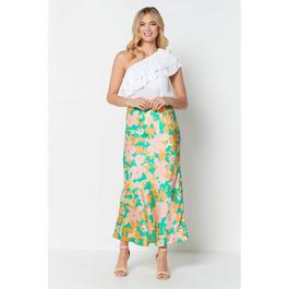 Be You Ladies Tropic Satin Maxi Skirt