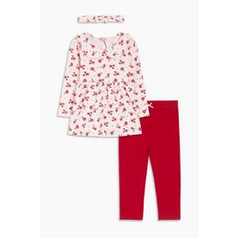 Hello World Baby Girl Floral Peplum Top, Legging and Headband Set