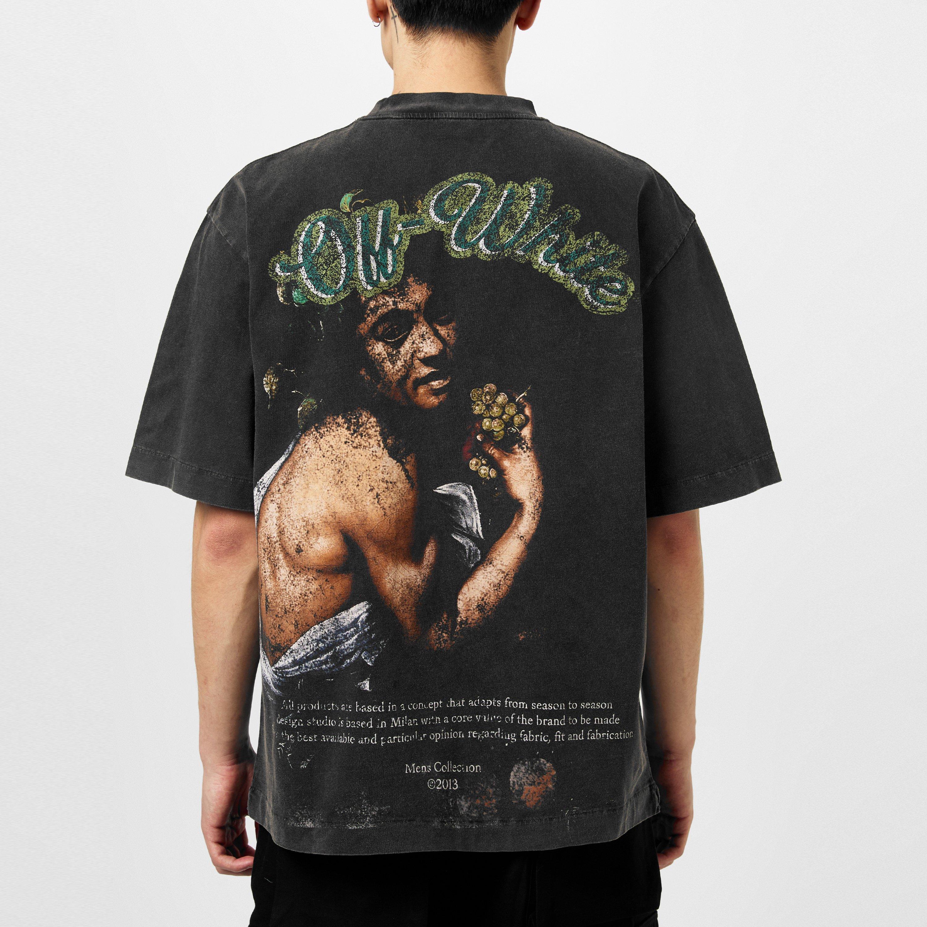 Black Colleg - Off White - Men's Bacchus Skate Tee, Distressed T-Shirt - 4