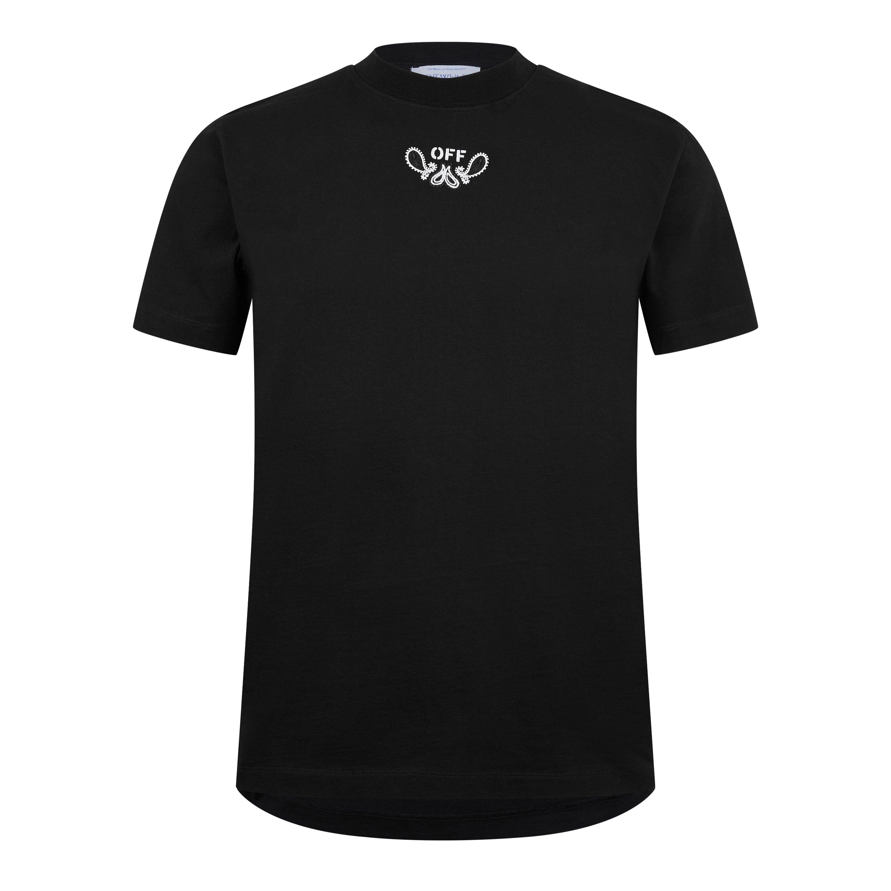 Black White - Off White - Men's Bandanna Skate Cotton Crew Neck T-Shirt - 1