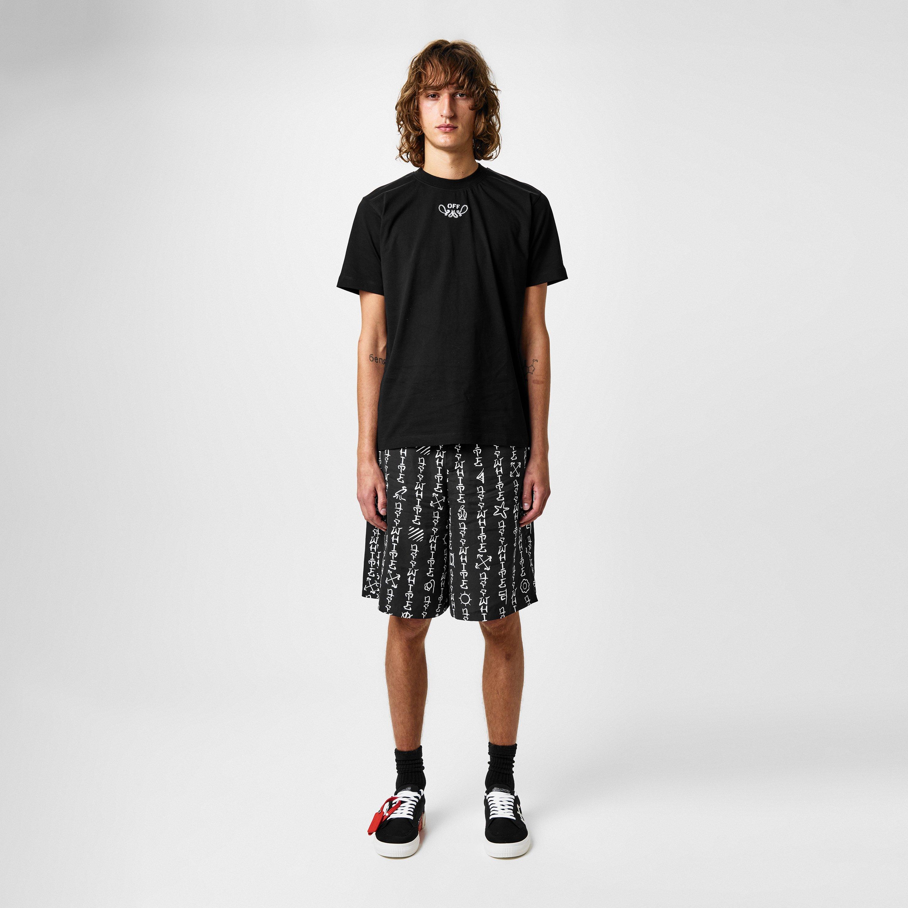 Sort Hvid - Off White - Men's Bandanna Skate T-Shirt, Arrow Logo - 5