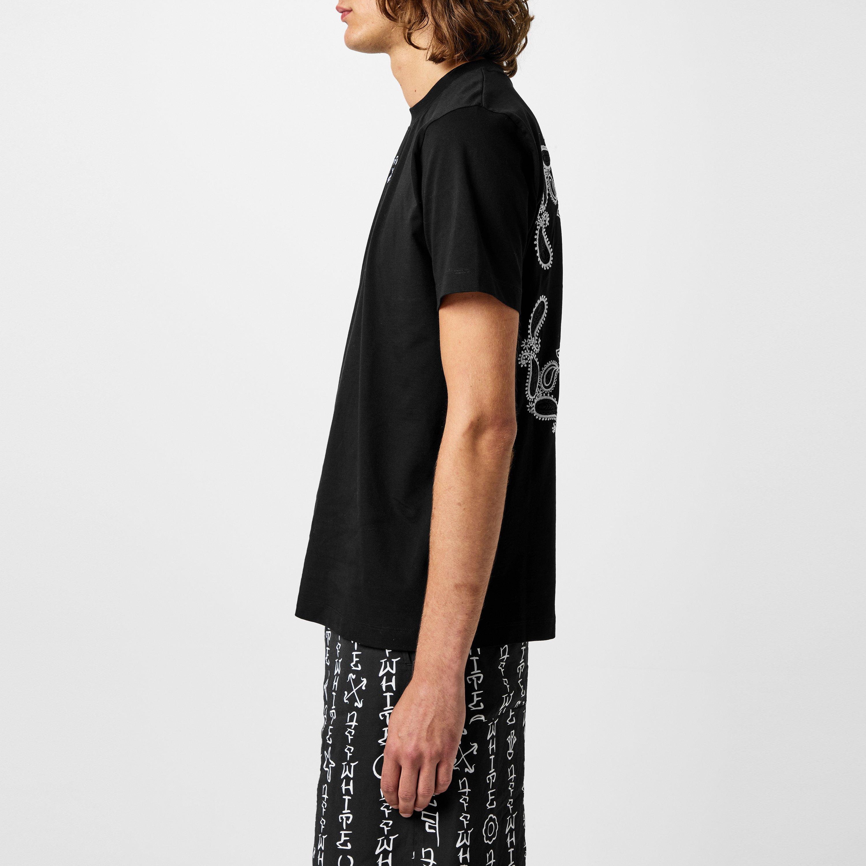 Sort Hvid - Off White - Men's Bandanna Skate T-Shirt, Arrow Logo - 6