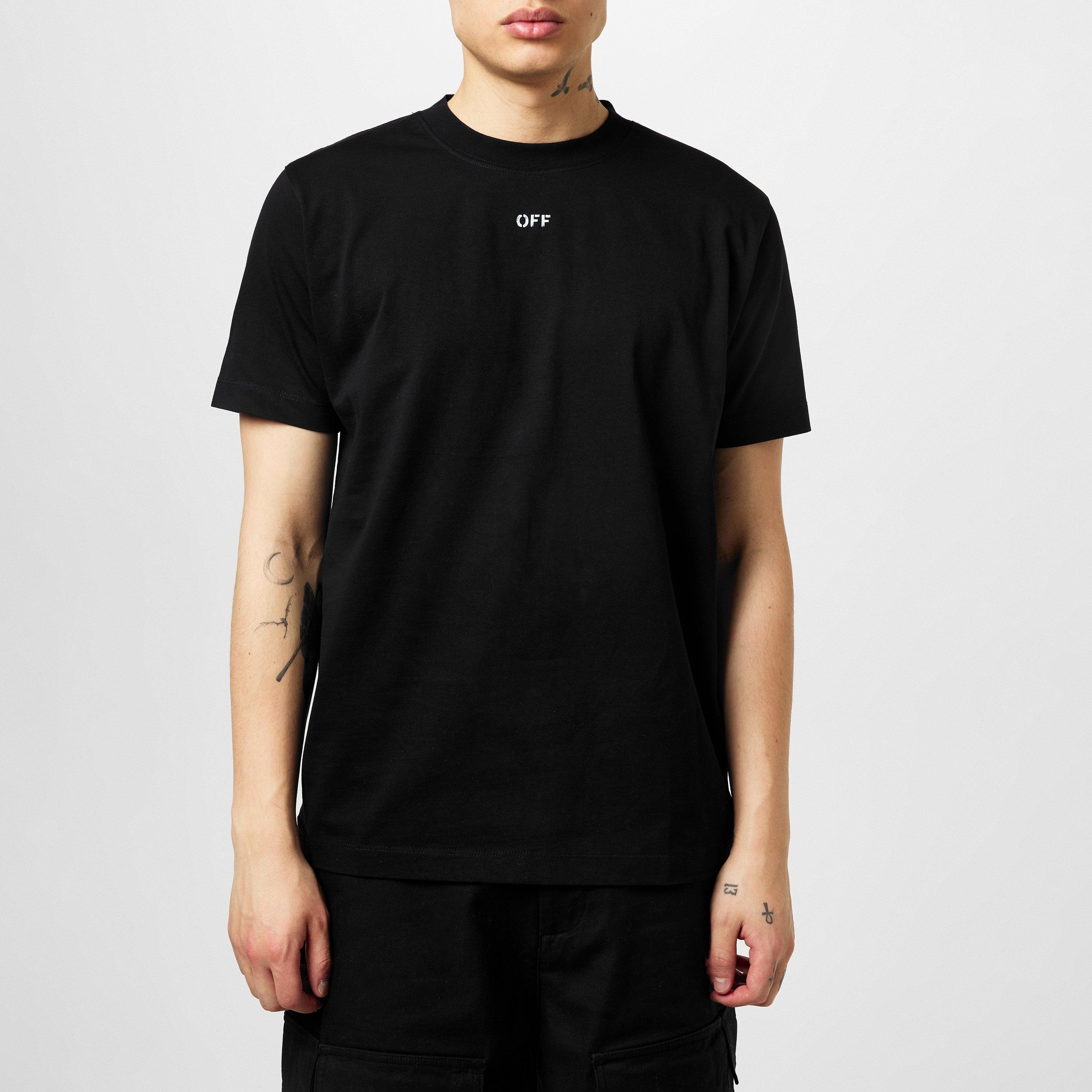 Black White - Off White - Men's Stamp Skate Tee, Signature Logo T-Shirt - 3
