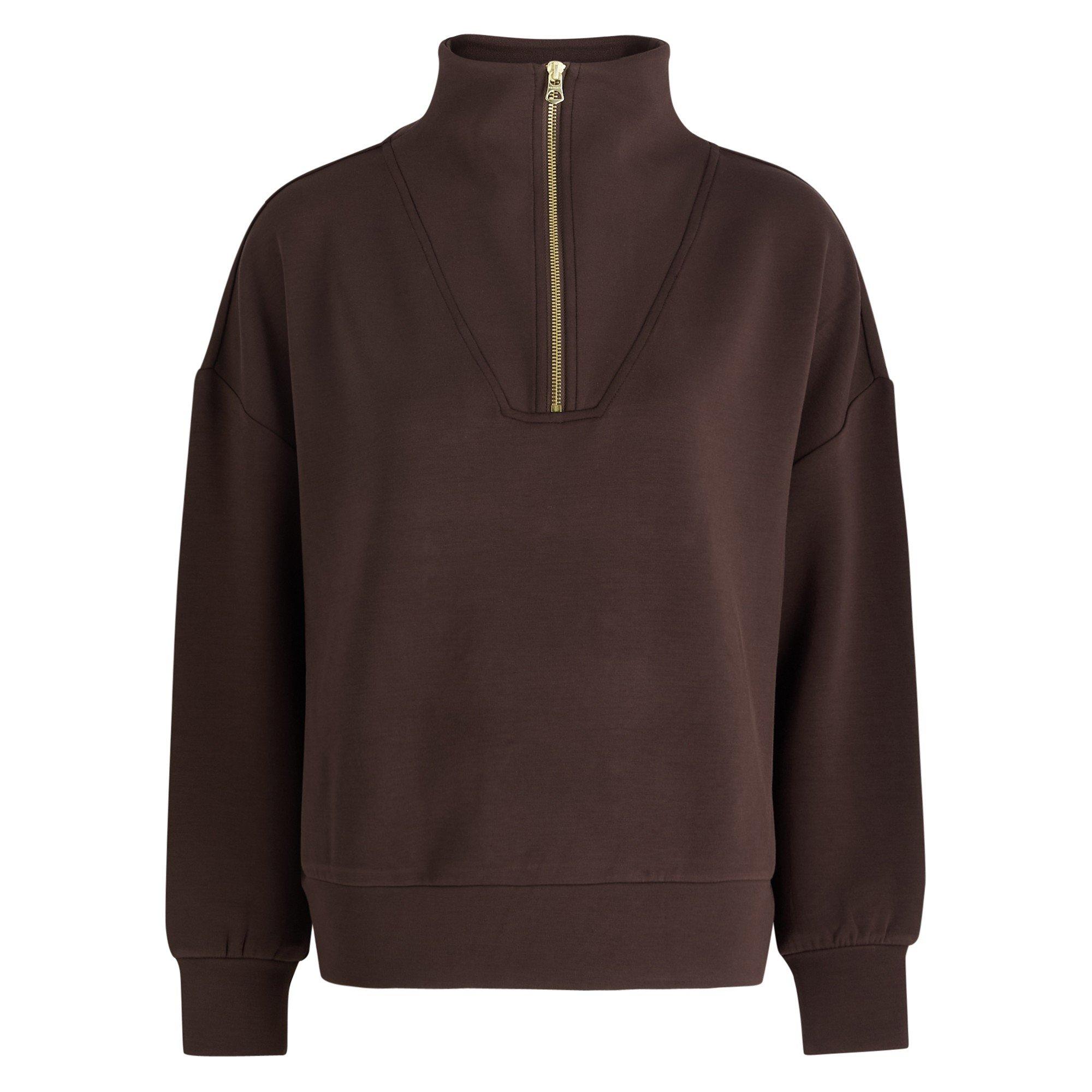 BROWN - Varley - SW HAWLEY HALF ZIP SWEAT - 1