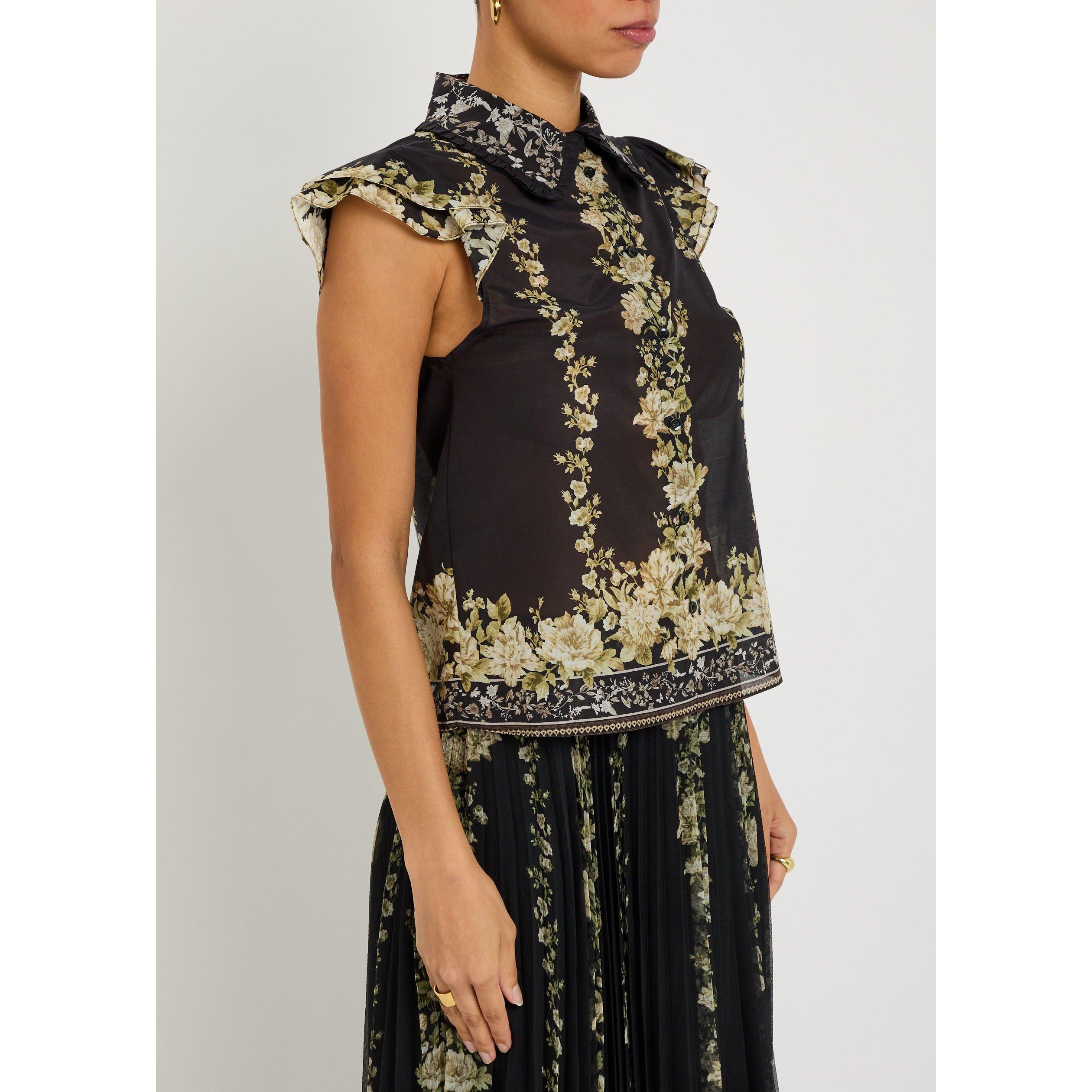 BLACK AND OTHER - Alice And Olivia - B MARTEL FLUTTER SLV BLOUSE - 2