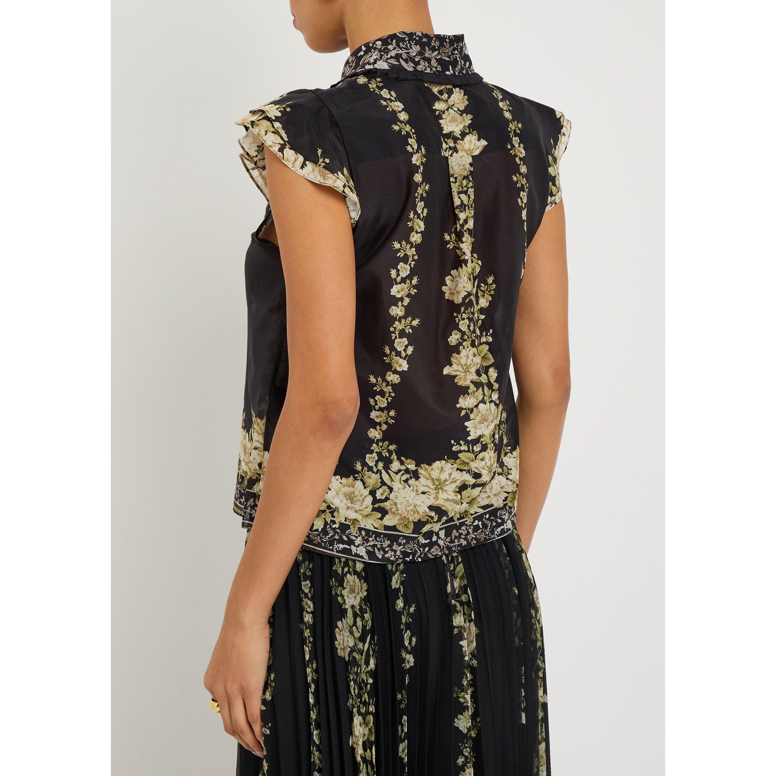BLACK AND OTHER - Alice And Olivia - B MARTEL FLUTTER SLV BLOUSE - 3