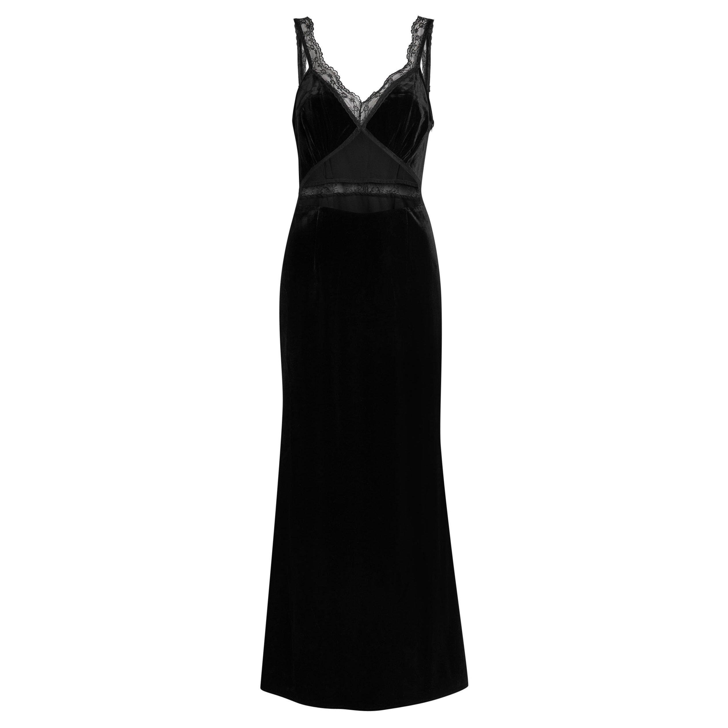 BLACK - Never Fully Dressed - LD VELVET LACE DRESS