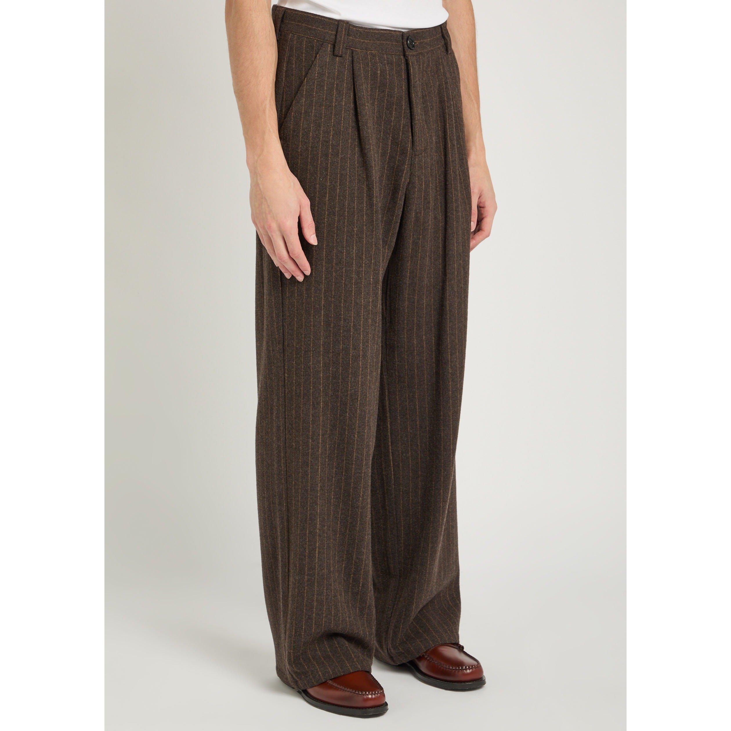 BRONZE - Oliver Spencer - Men's Orsman Pleat Striped Wide-Leg Trousers - 2
