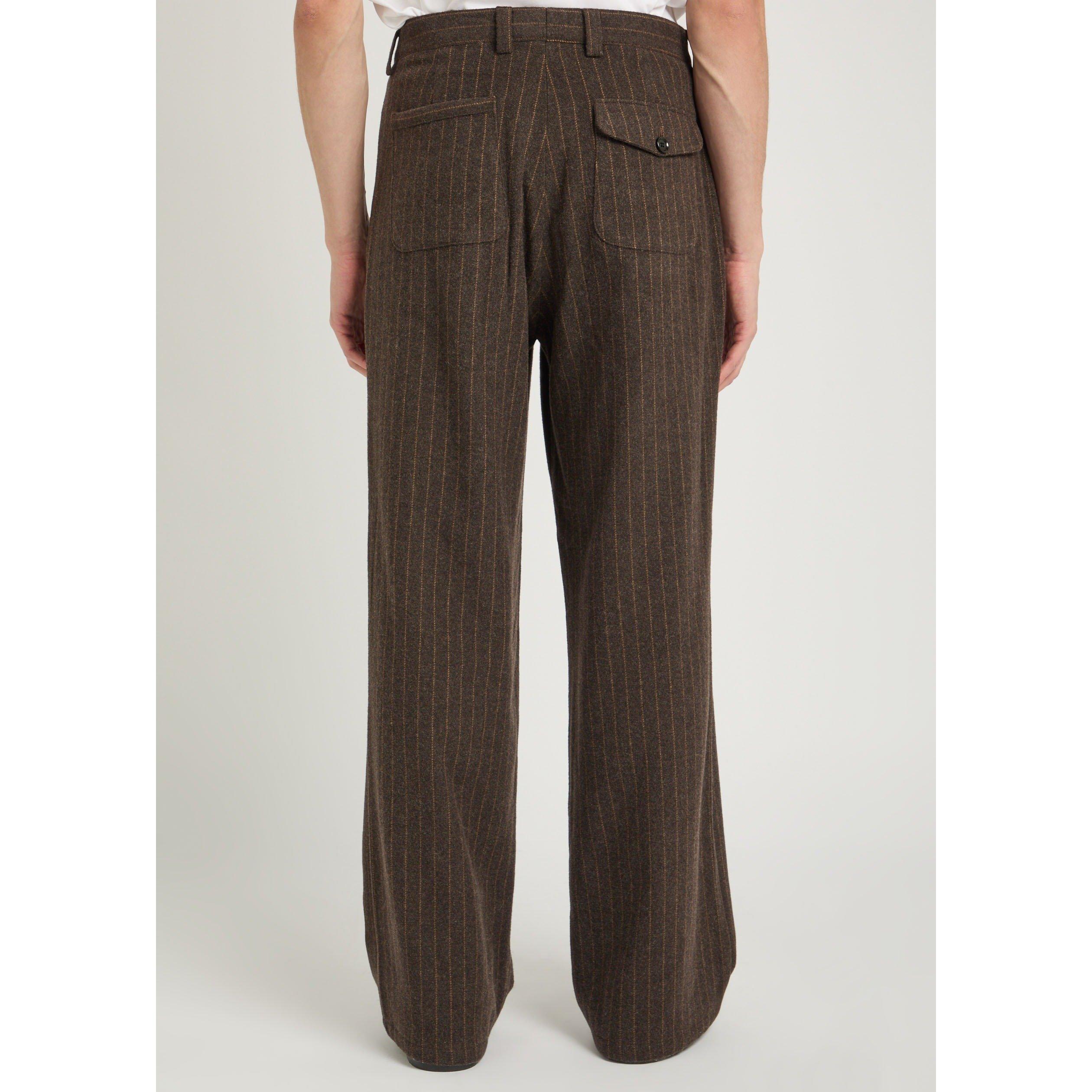 BRONZE - Oliver Spencer - Men's Orsman Pleat Striped Wide-Leg Trousers - 3