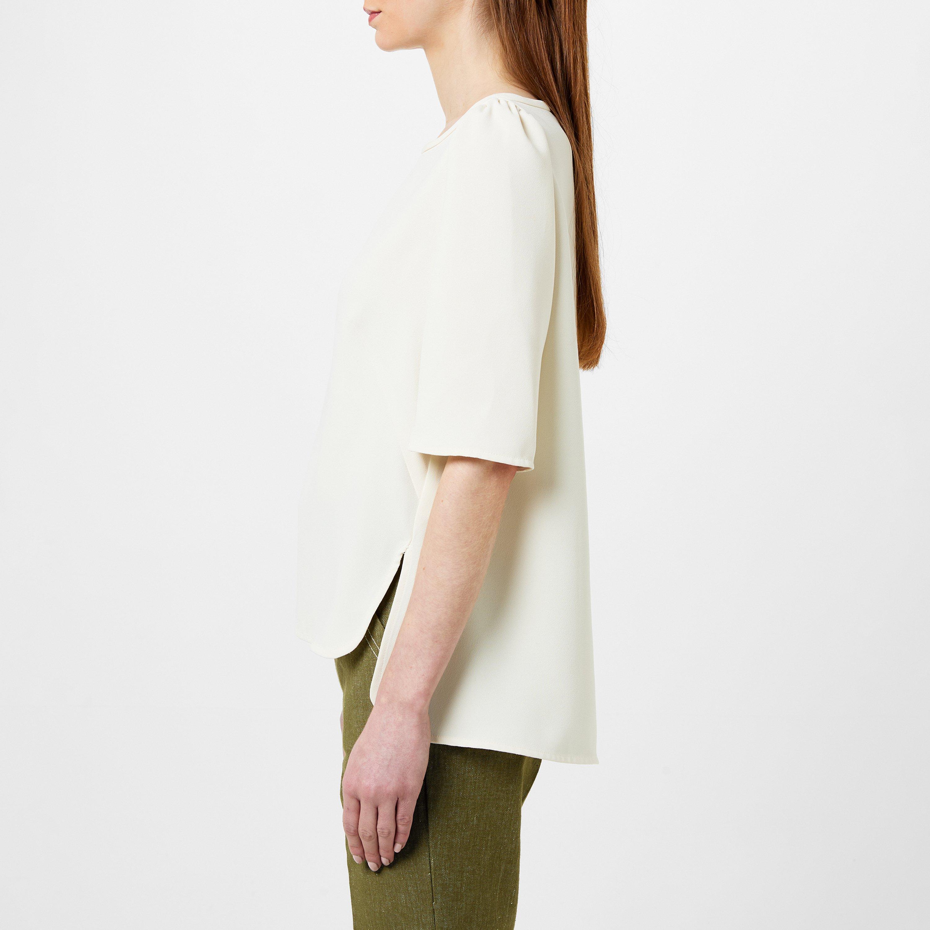 Wool White 001 - Marella - Women's Vanessa Short-Sleeve Blouse - 2