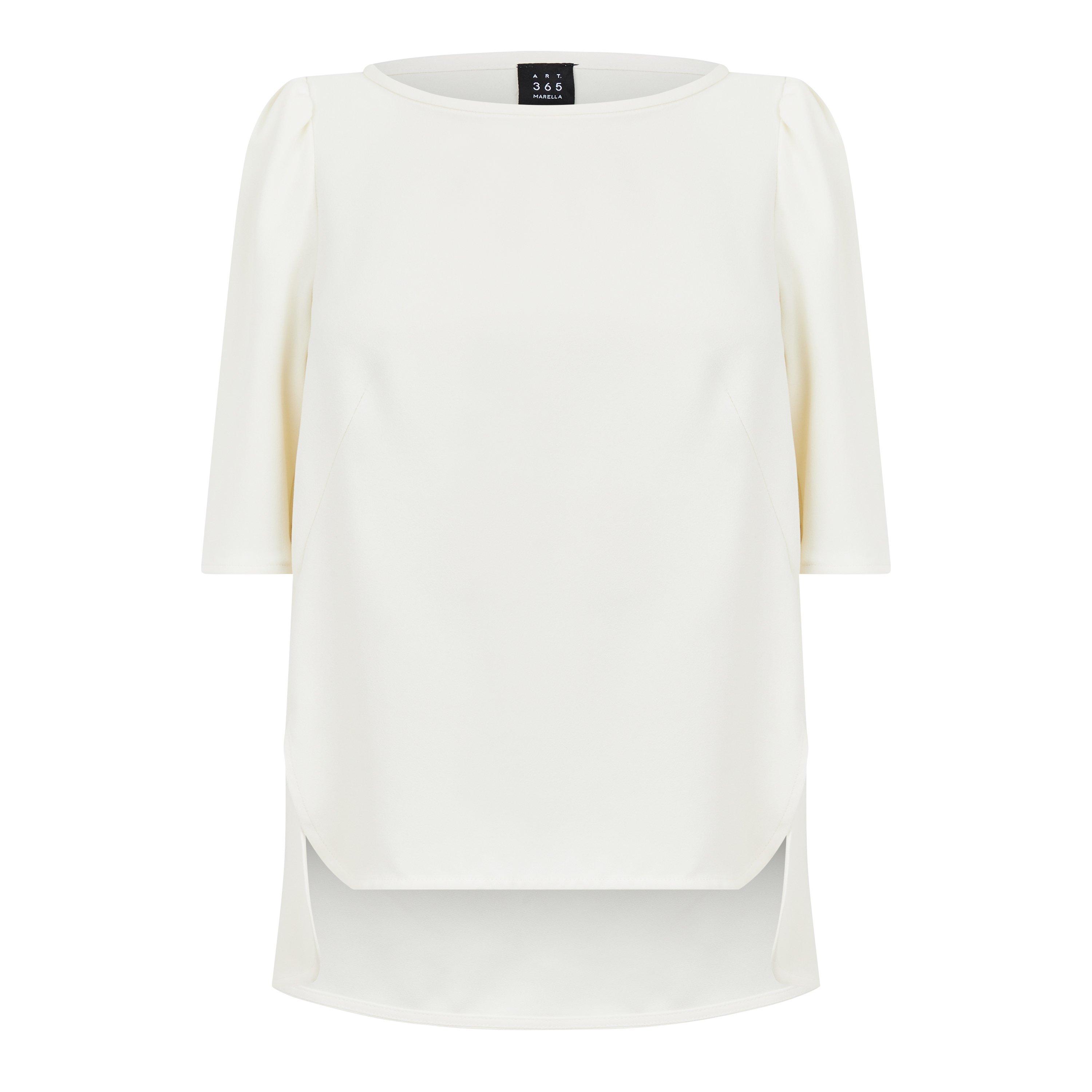 Wool White 001 - Marella - Women's Vanessa Short-Sleeve Blouse - 6