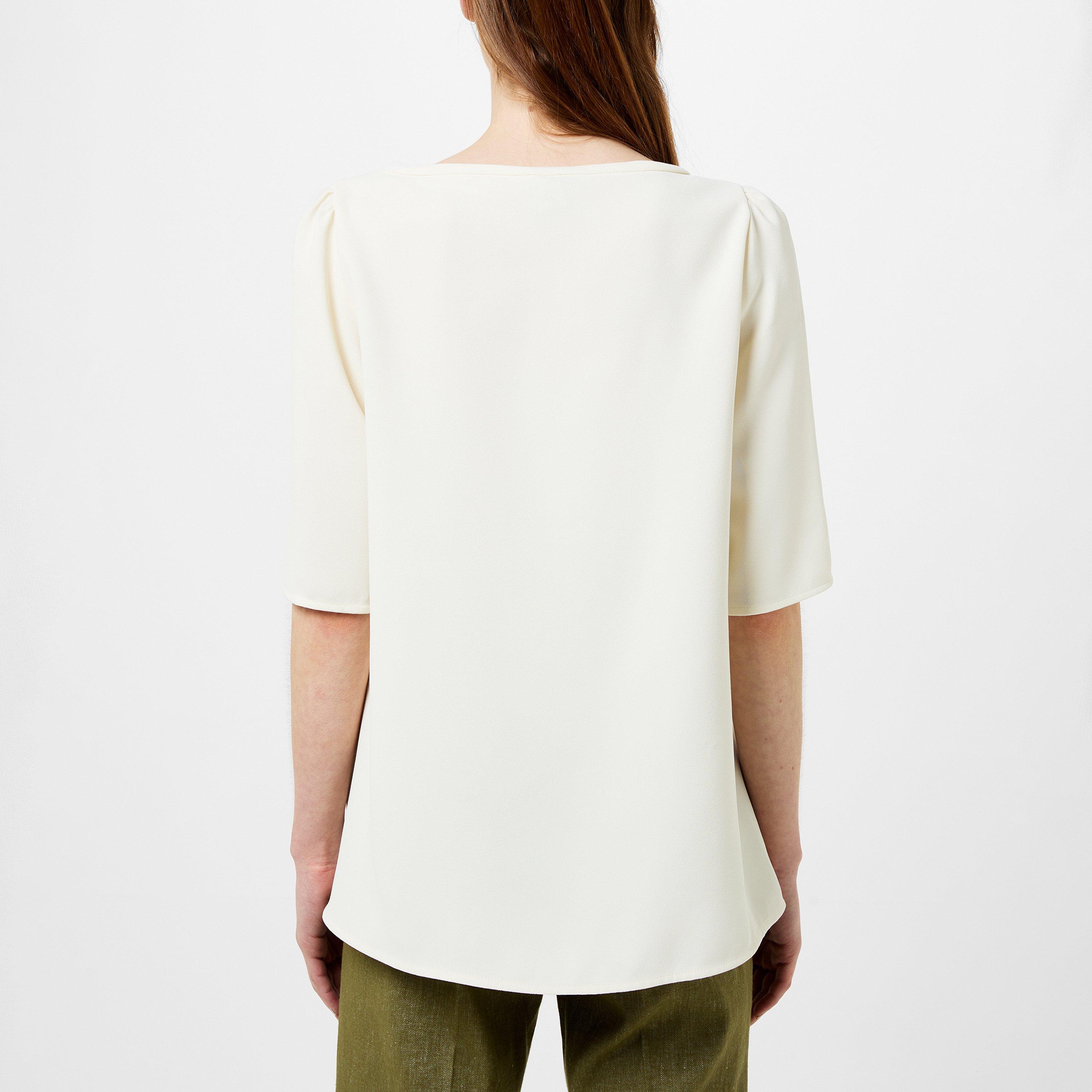 Wool White 001 - Marella - Women's Vanessa Short-Sleeve Blouse - 3