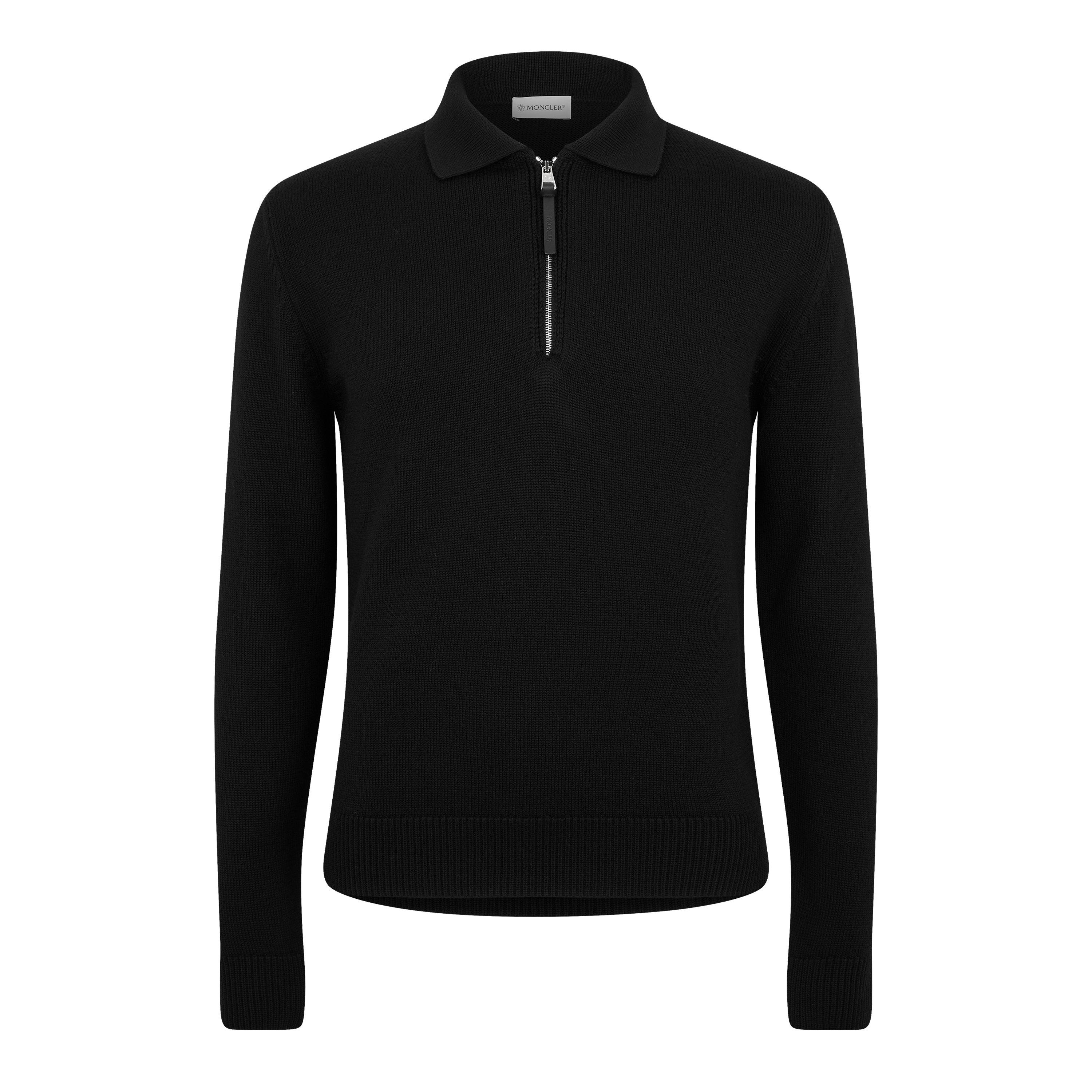 Black 999 - Moncler - Wool Polo Jumper - 5