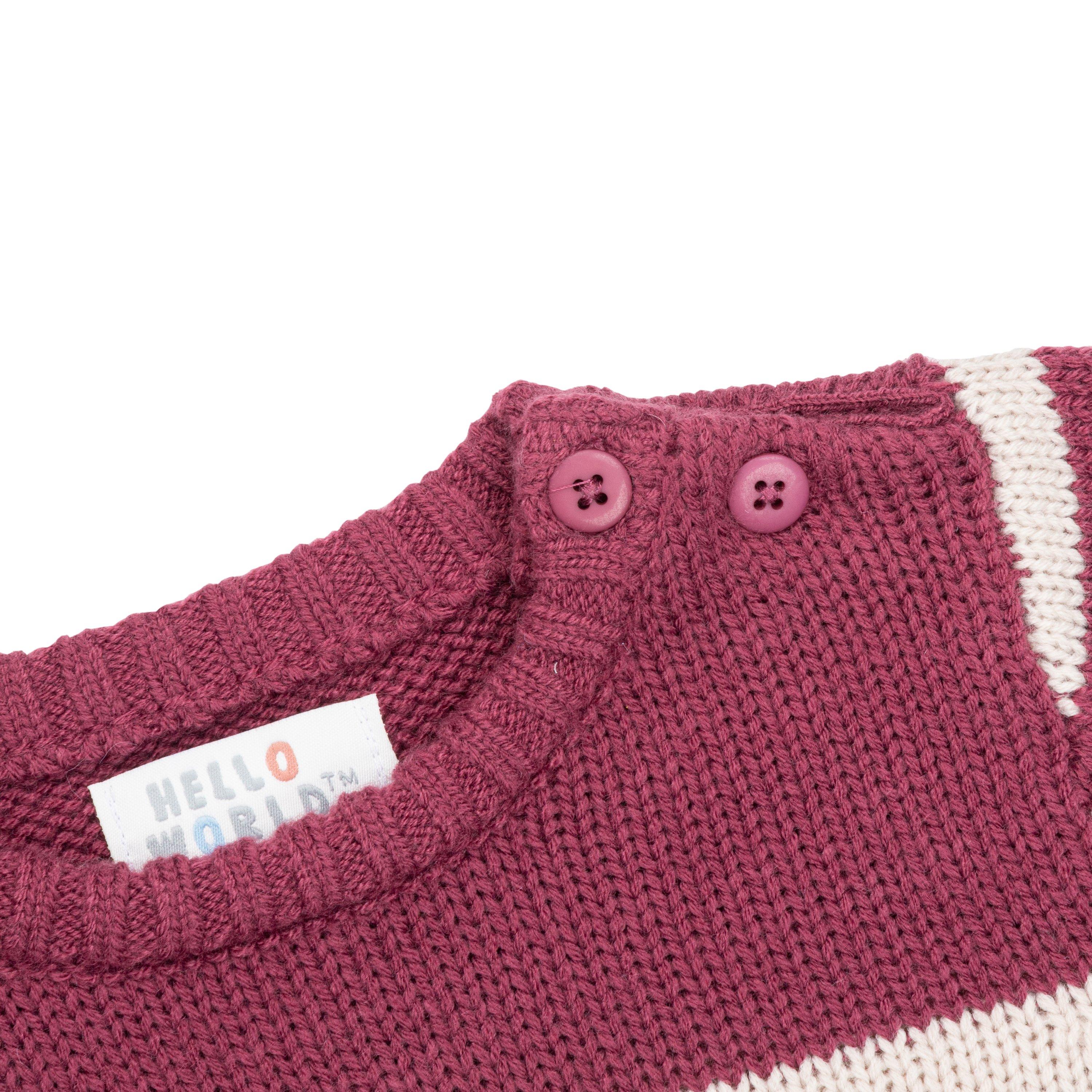 Red/Blue - Hello World - Knitted Jumper Set - 4