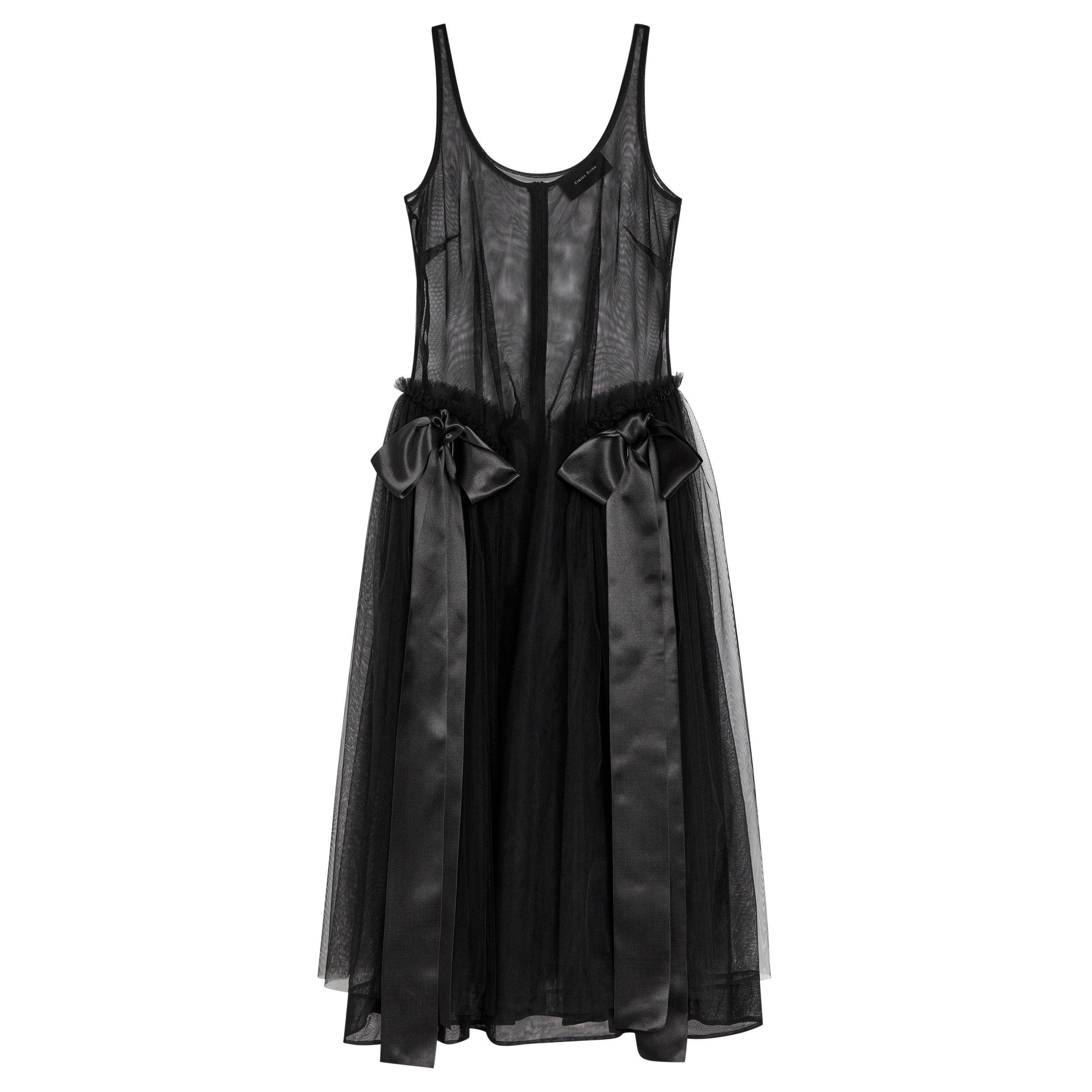 BLACK - Simone Rocha - Women's Sculpted Bow Sheer Tulle A-Line Dress - 1