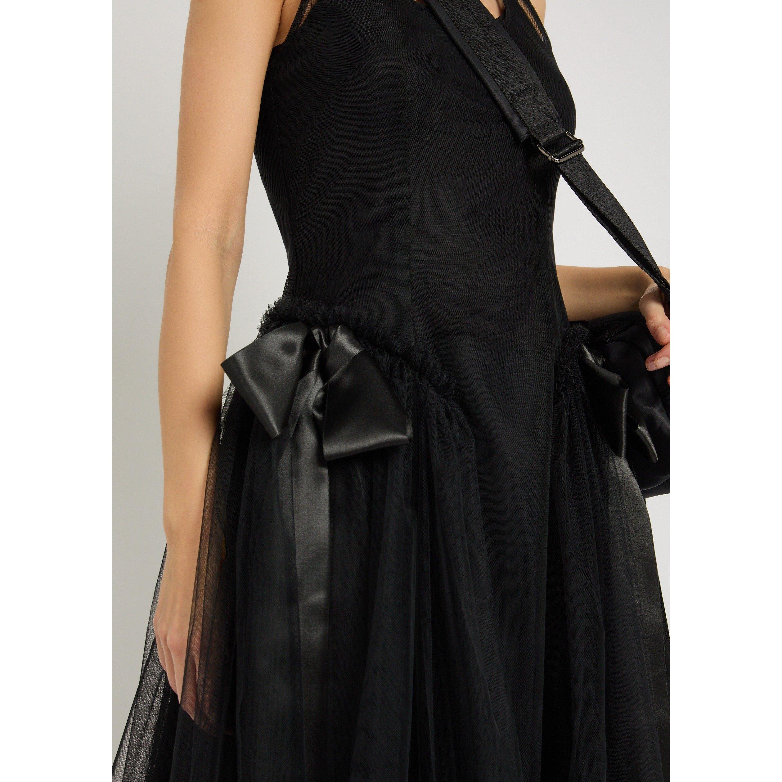 BLACK - Simone Rocha - Women's Sculpted Bow Sheer Tulle A-Line Dress - 4
