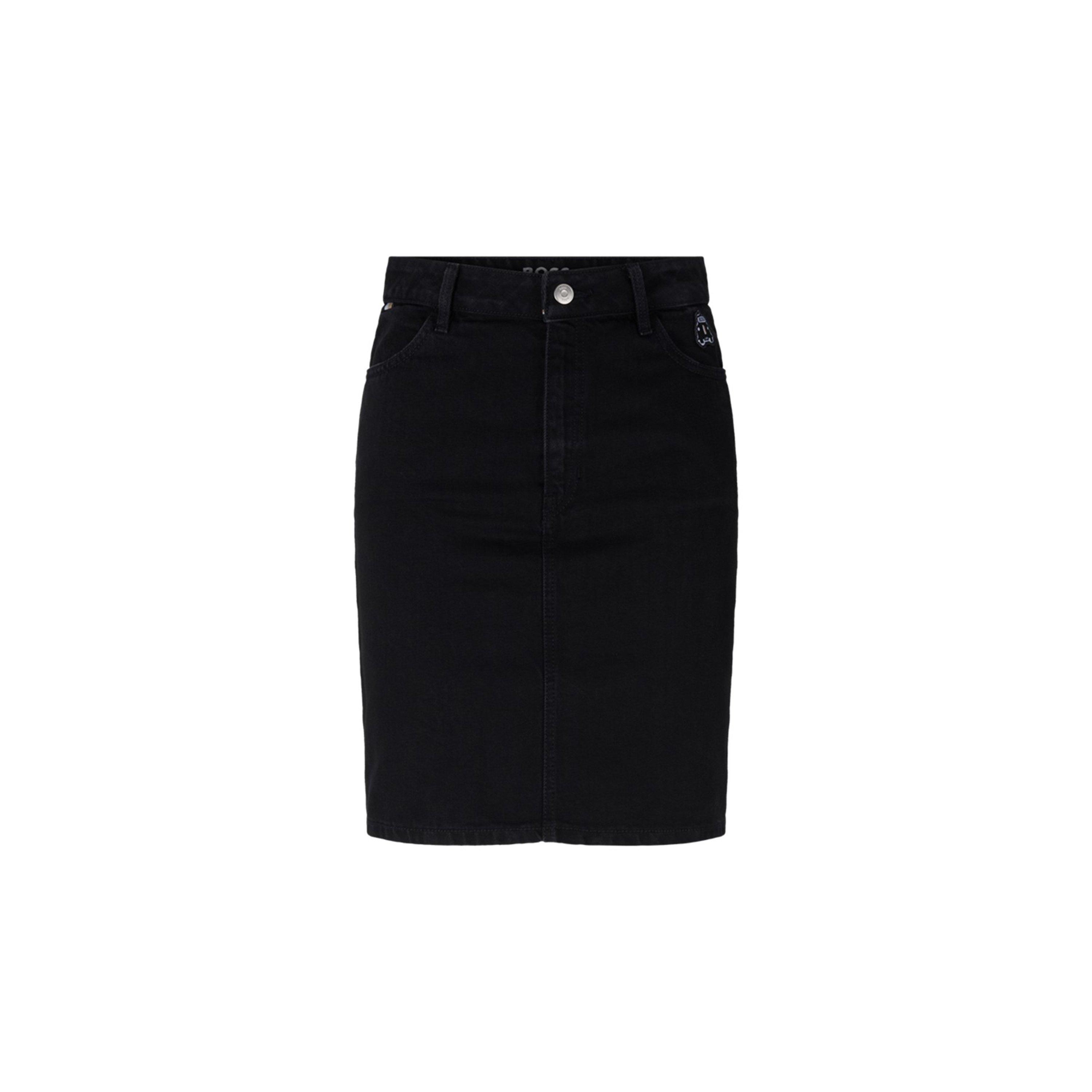 Black - Boss - Women's Denim Skirt with London-Inspired Patches - 6