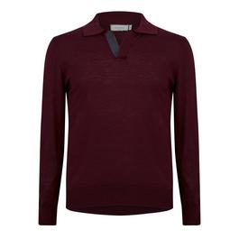 Canali Contrast Long Sleeve Polo