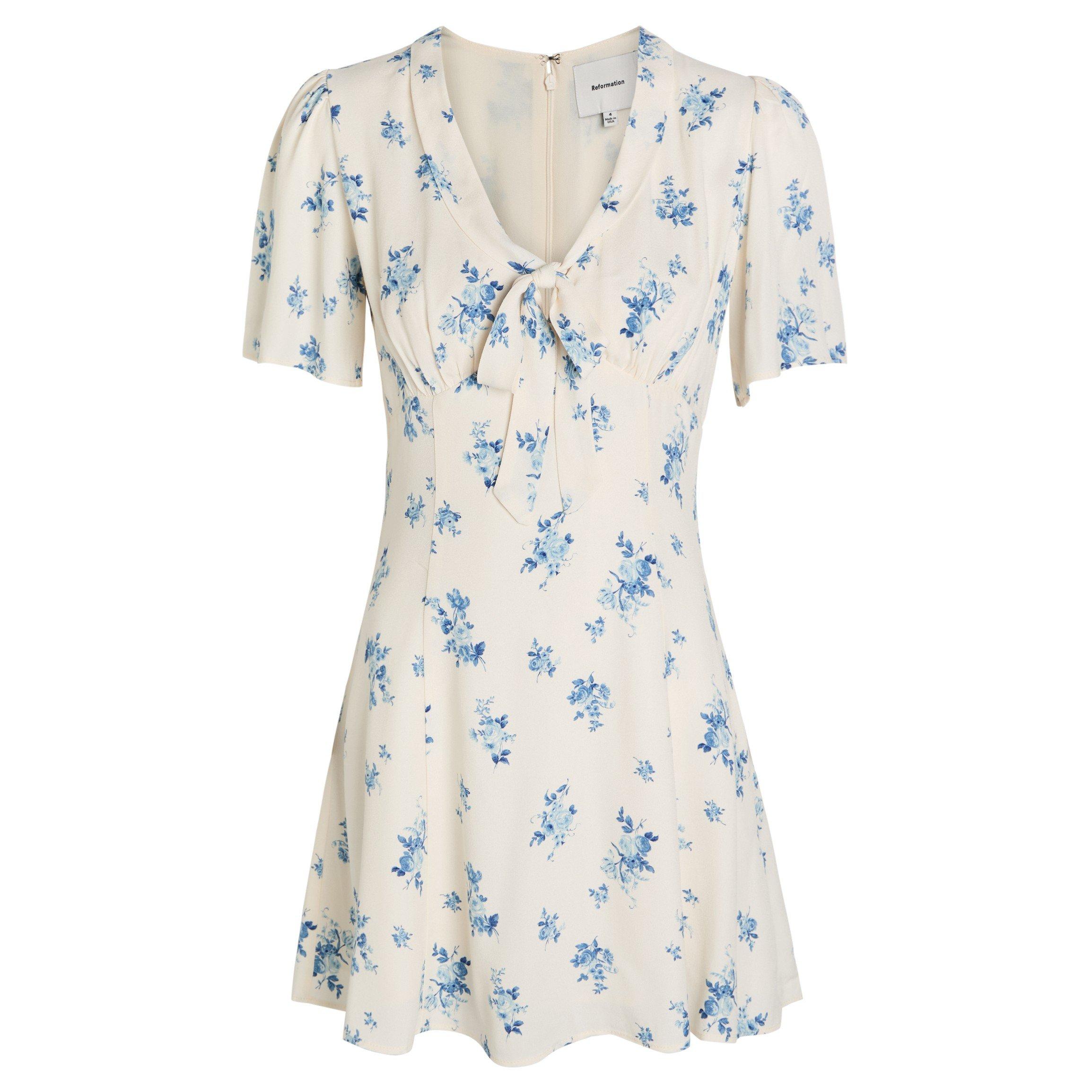 WHITE AND OTHER - Reformation - Women's Tyra Floral Viscose Mini Dress - 1