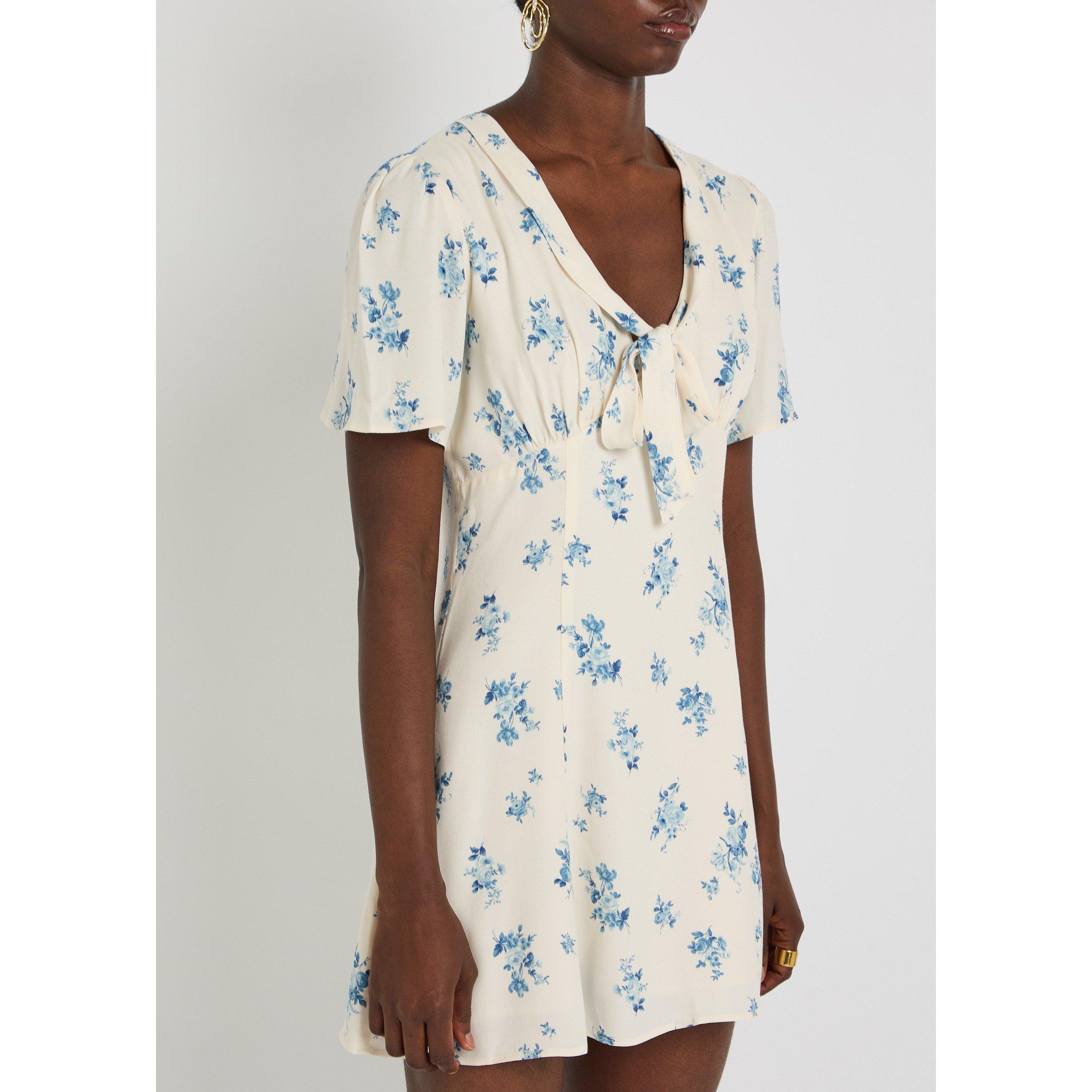 WHITE AND OTHER - Reformation - Women's Tyra Floral Viscose Mini Dress - 2