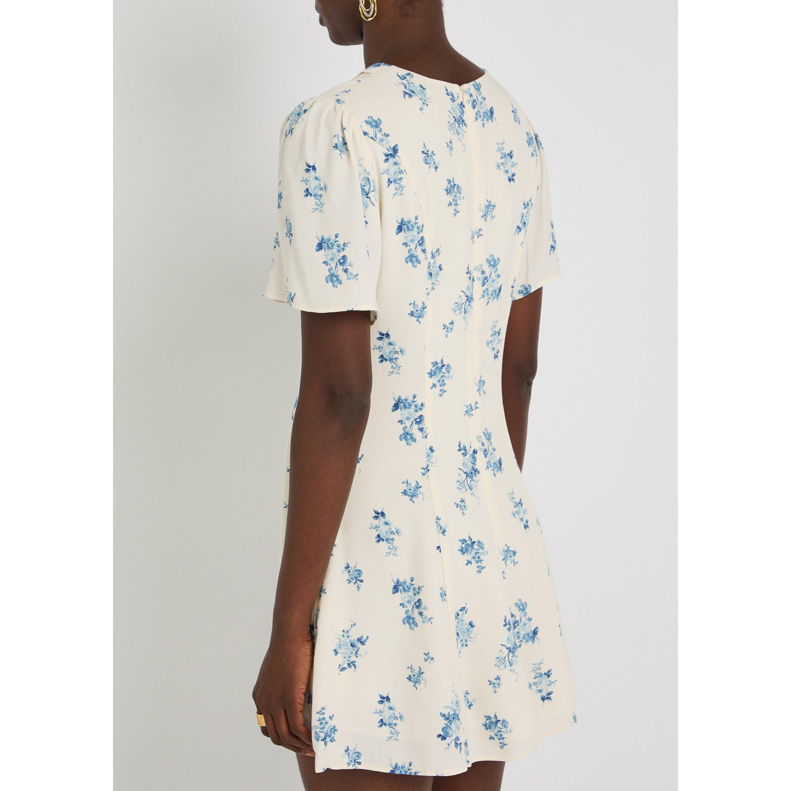WHITE AND OTHER - Reformation - Women's Tyra Floral Viscose Mini Dress - 3