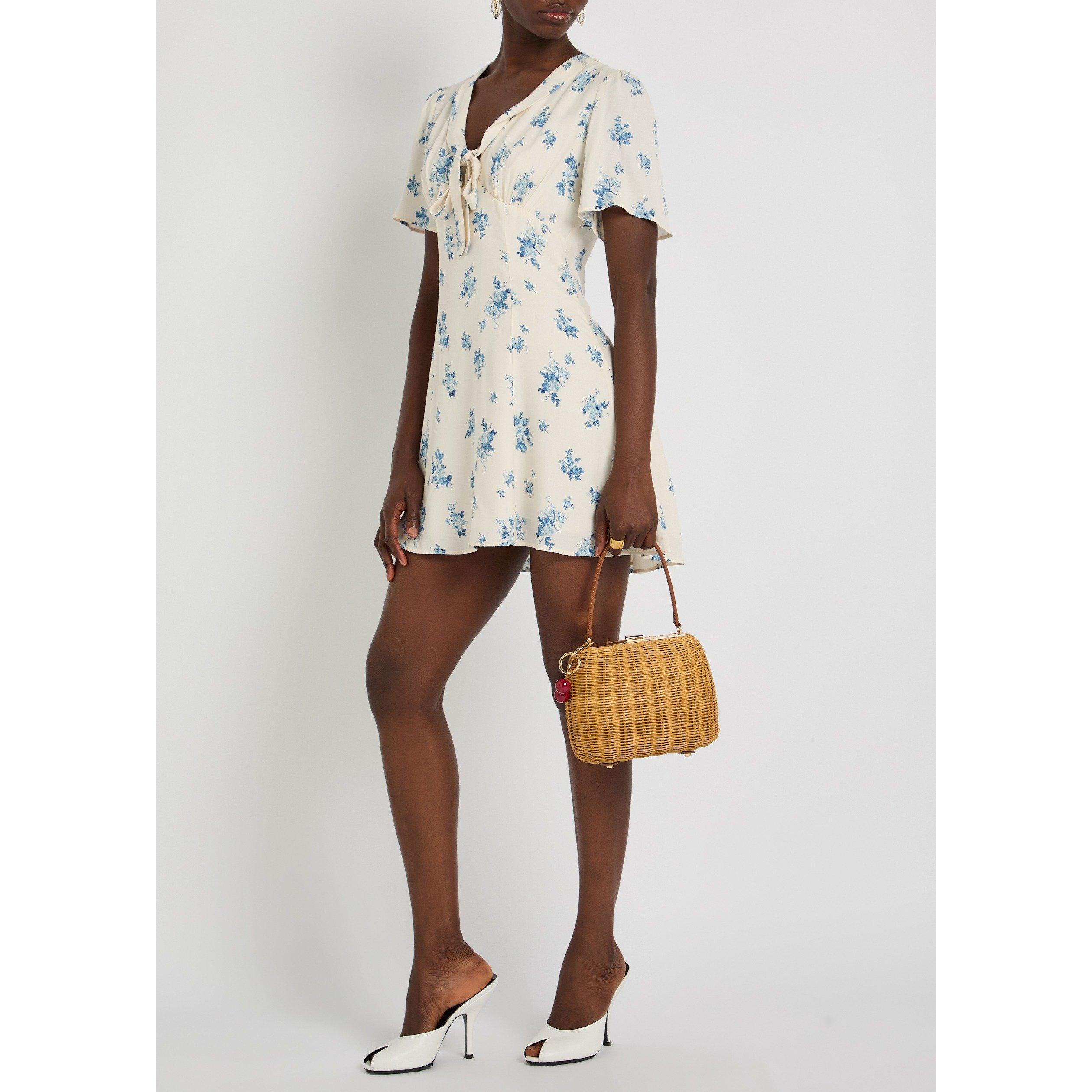 WHITE AND OTHER - Reformation - Women's Tyra Floral Viscose Mini Dress - 5
