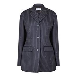 Off White Women's Pinstripe Jacket, Pinstripe Design