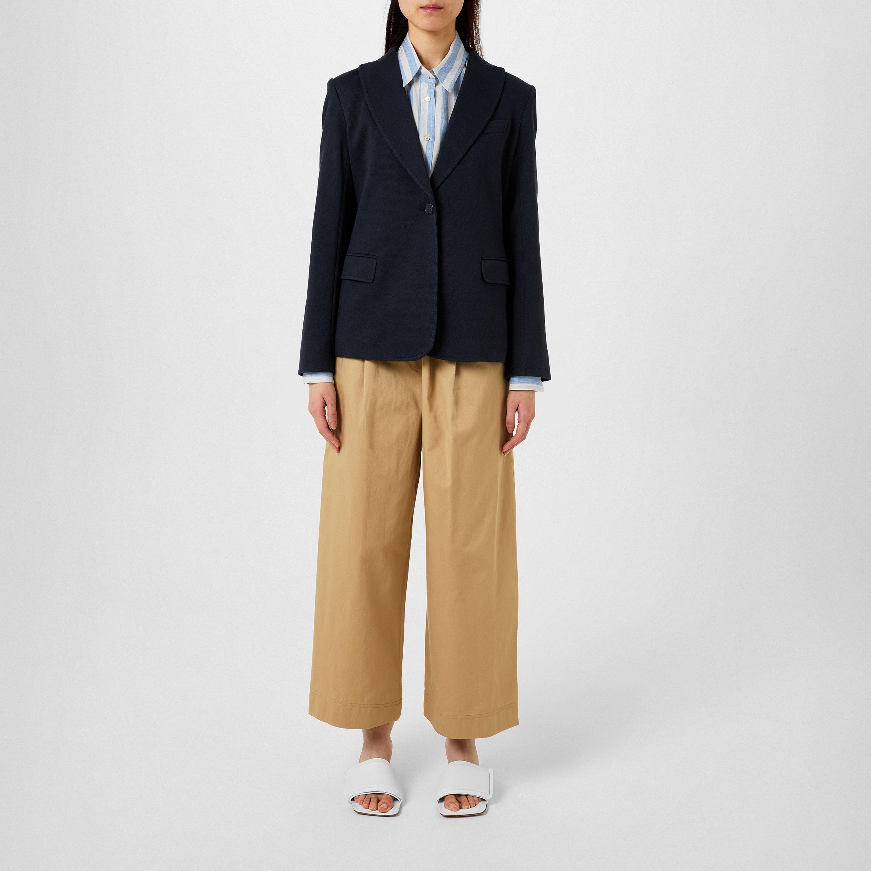 Navy 002 - Weekend Max Mara - Women's Rosetta Tailored Structured Blazer - 4