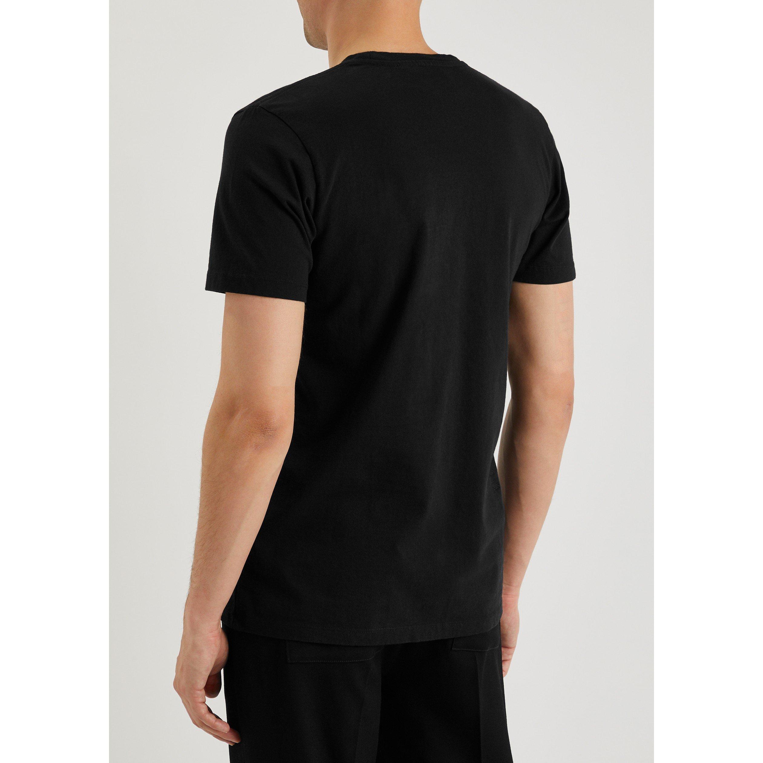 BLACK - Frame - Men's Cotton Crew-Neck Short-Sleeve T-Shirt - 3