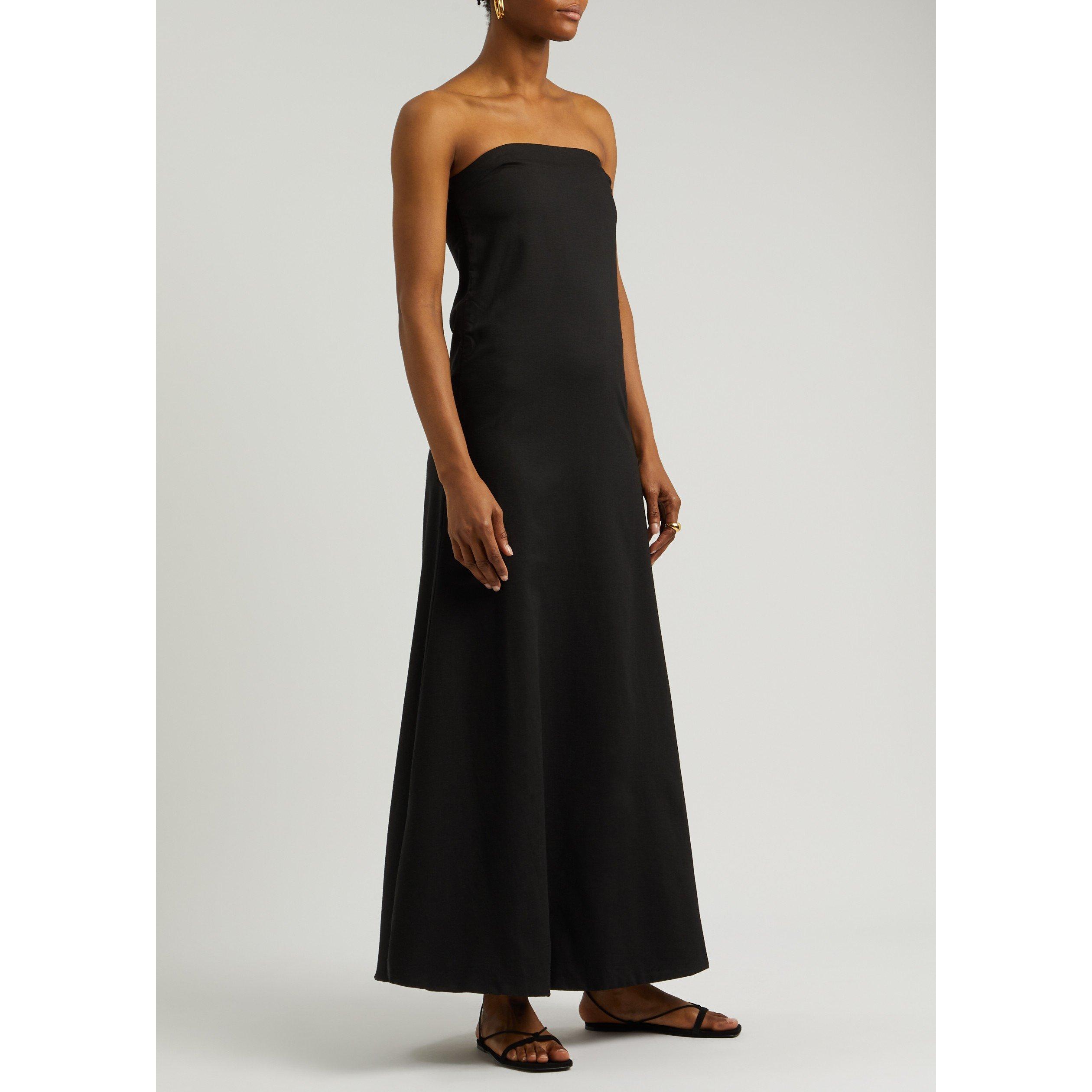 BLACK - AEXAE - LD LINEN COLUMN BANDEAU DRESS - 2