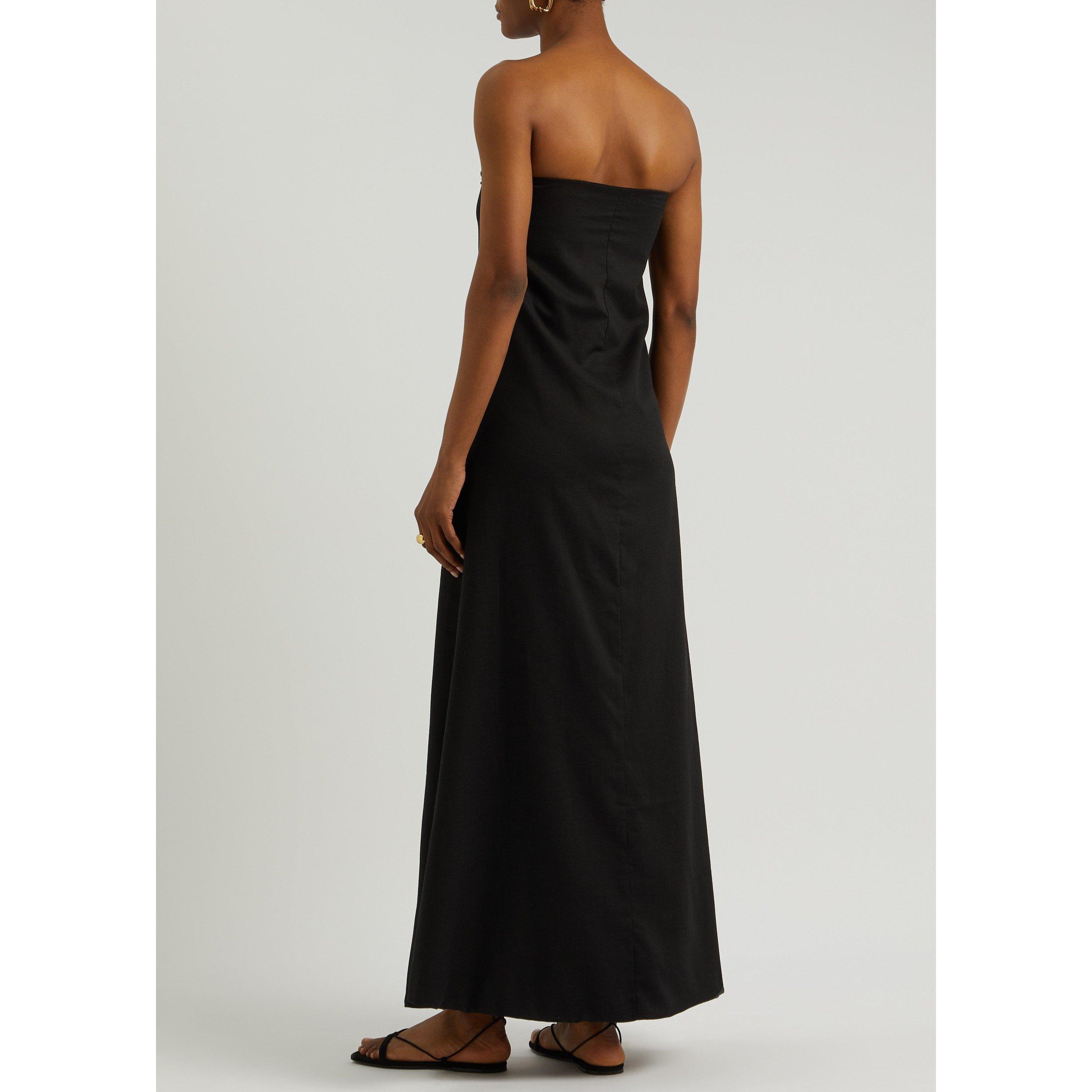 BLACK - AEXAE - LD LINEN COLUMN BANDEAU DRESS - 3