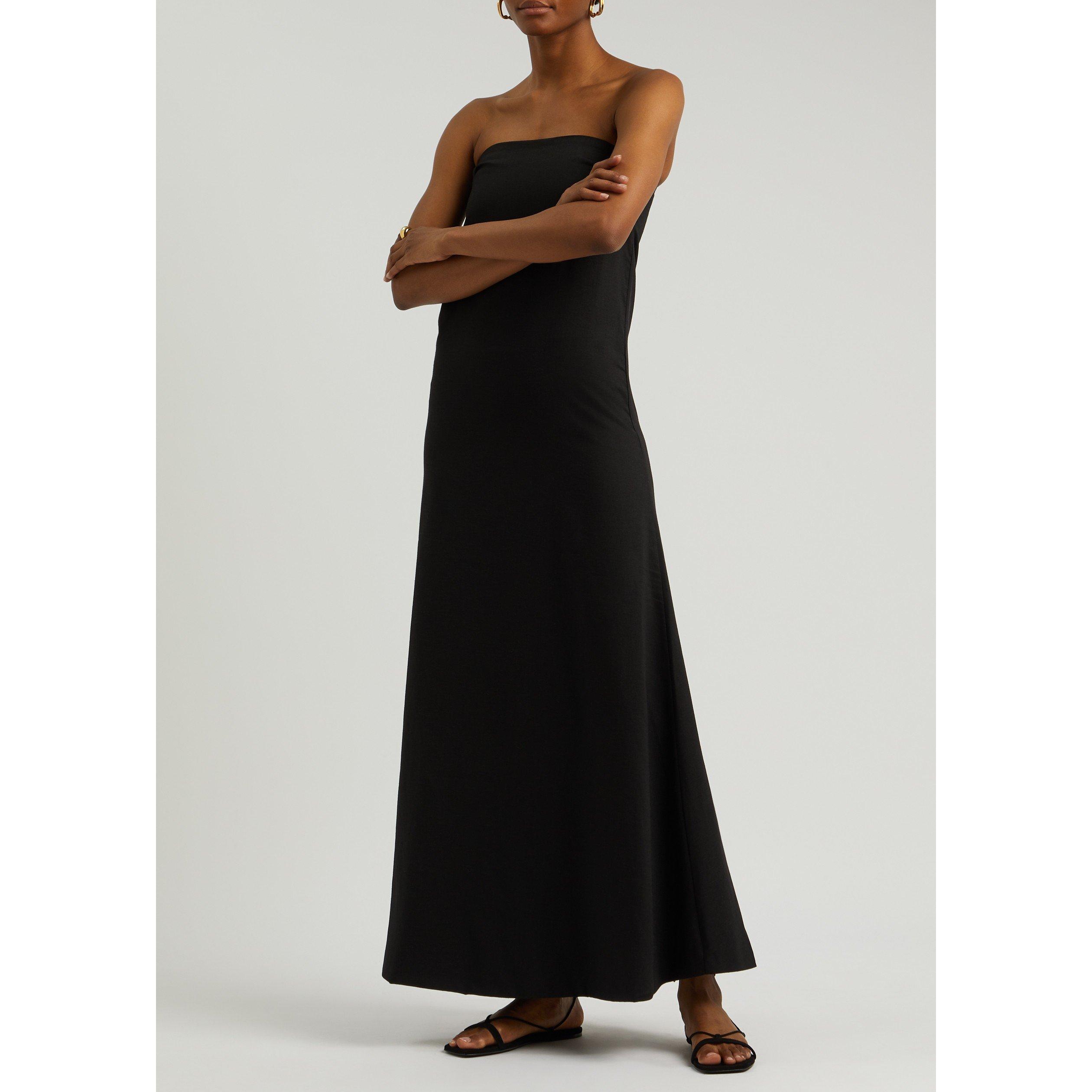 BLACK - AEXAE - LD LINEN COLUMN BANDEAU DRESS - 5