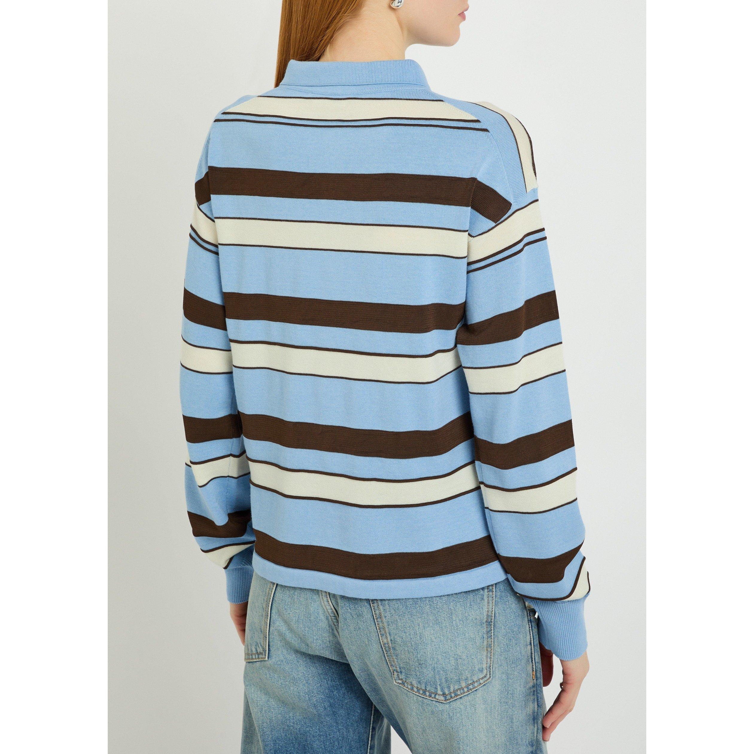 BLUE AND OTHER - JW Anderson - Women's Striped Cotton Wool Long-Sleeve Rugby Polo - 3