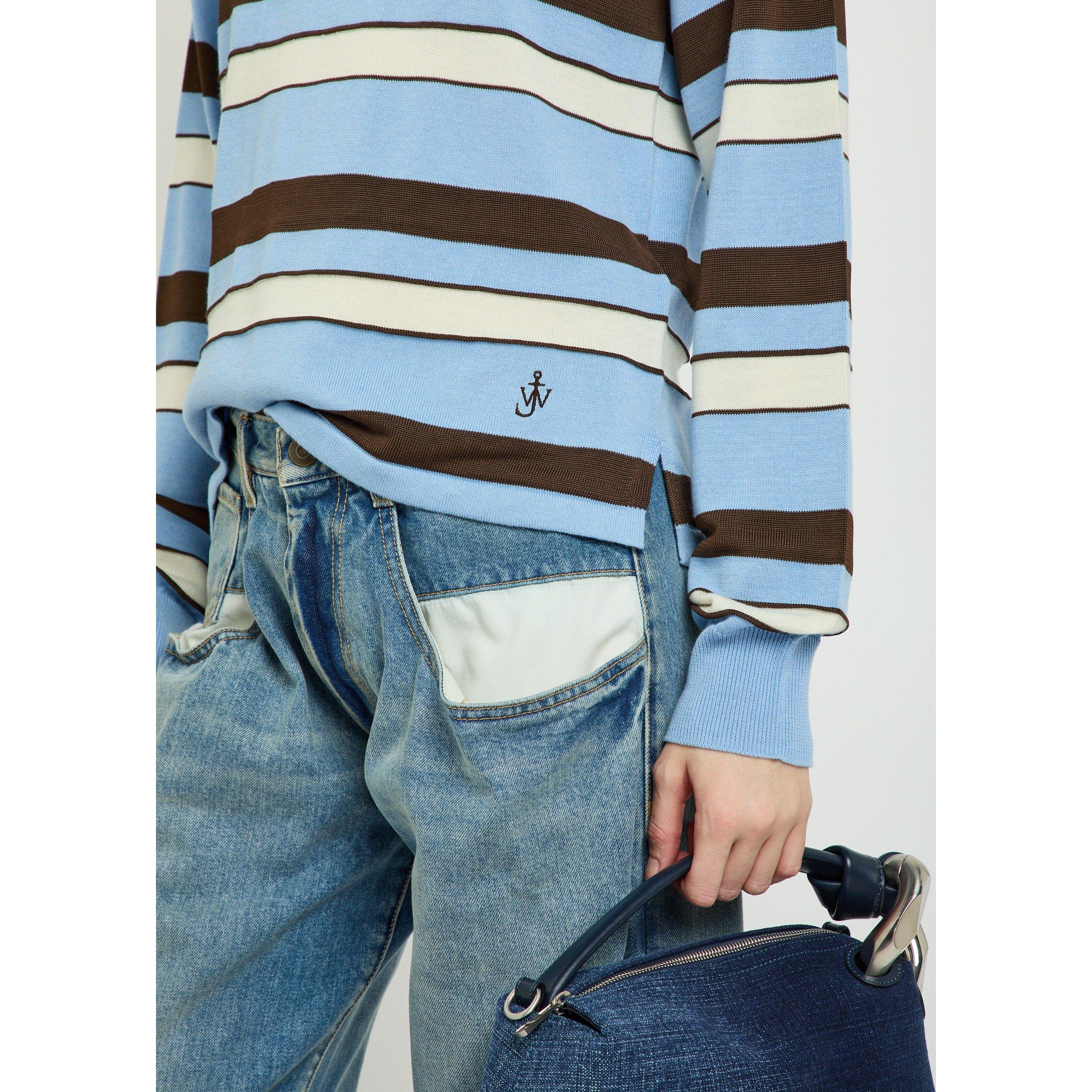 BLUE AND OTHER - JW Anderson - Women's Striped Cotton Wool Long-Sleeve Rugby Polo - 4