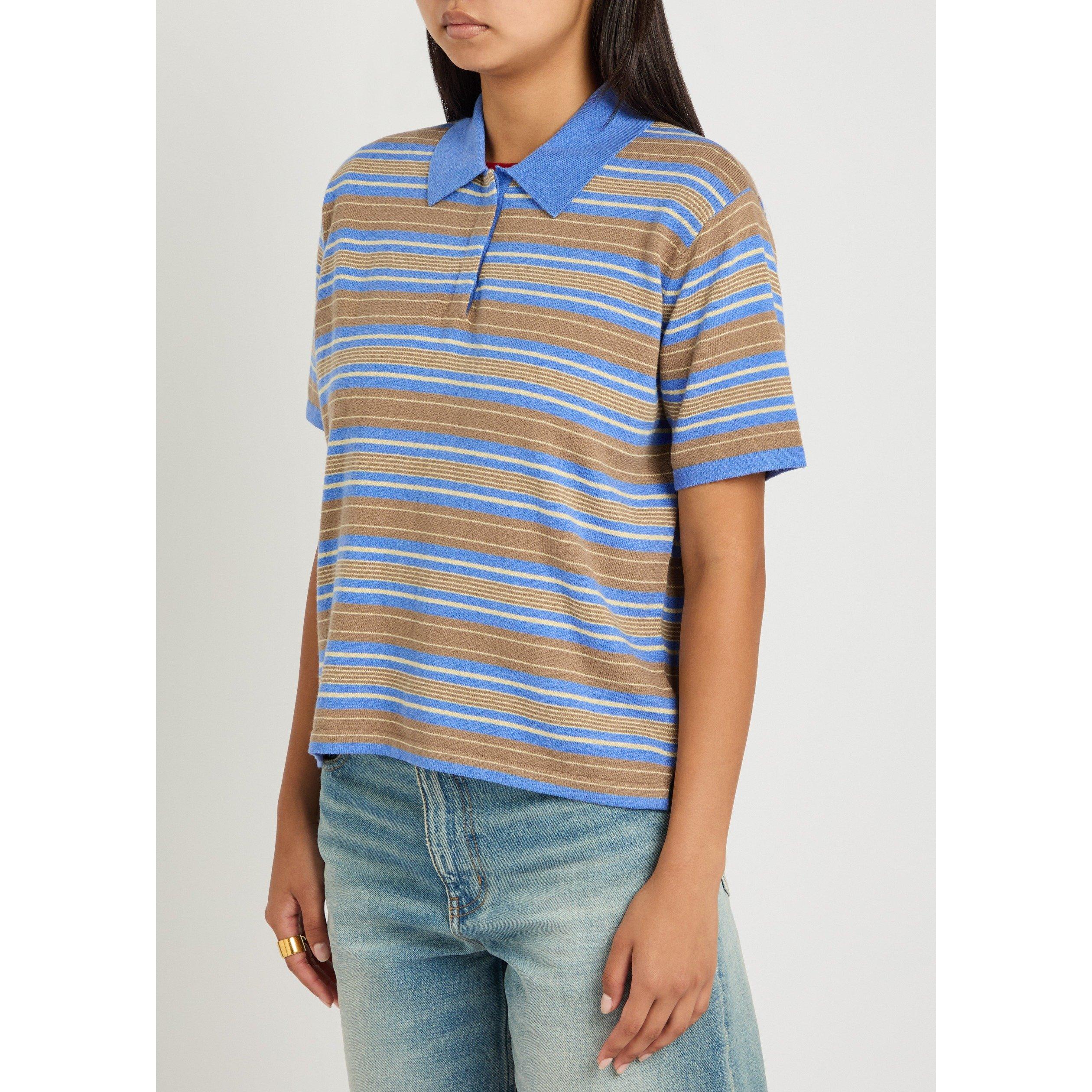 BLUE AND OTHER - Guest in Residence - Women's Cotton Cashmere Striped Rugby Polo - 2
