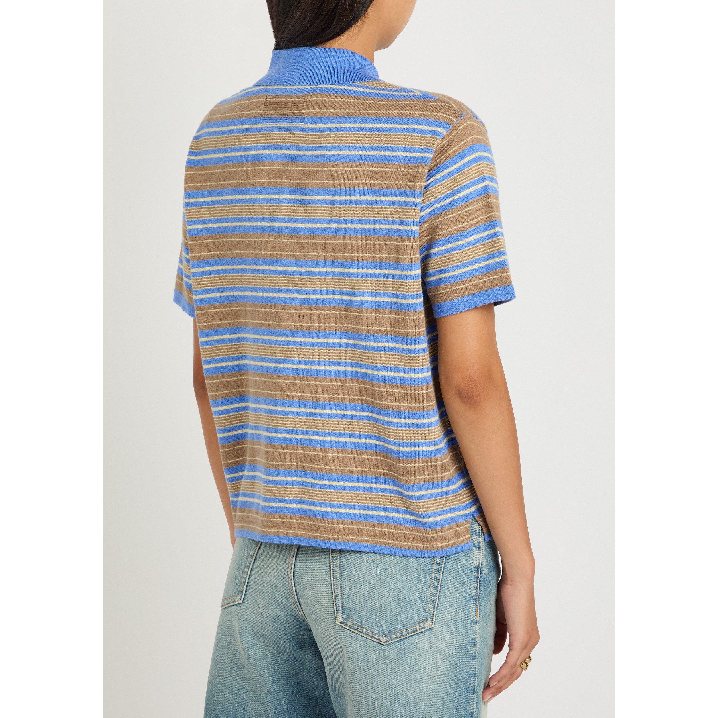BLUE AND OTHER - Guest in Residence - Women's Cotton Cashmere Striped Rugby Polo - 3