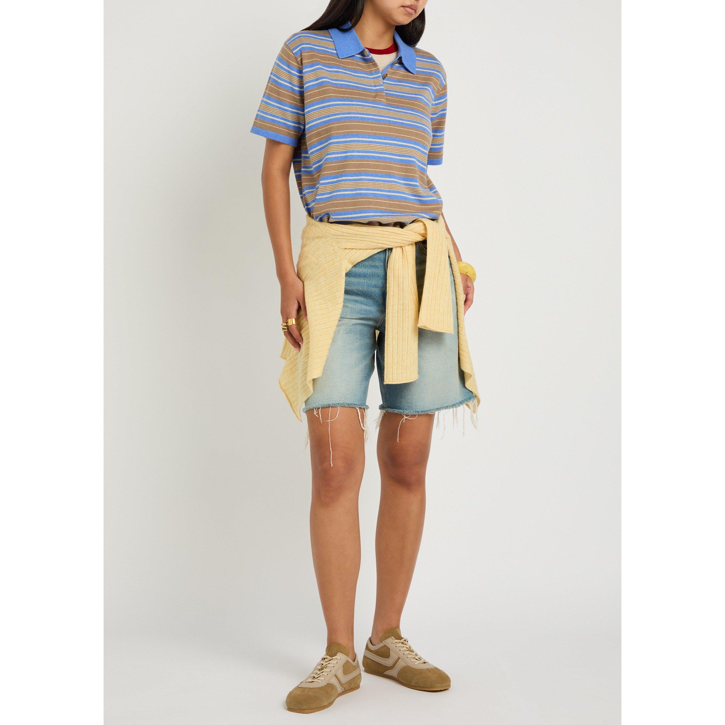 BLUE AND OTHER - Guest in Residence - Women's Cotton Cashmere Striped Rugby Polo - 5